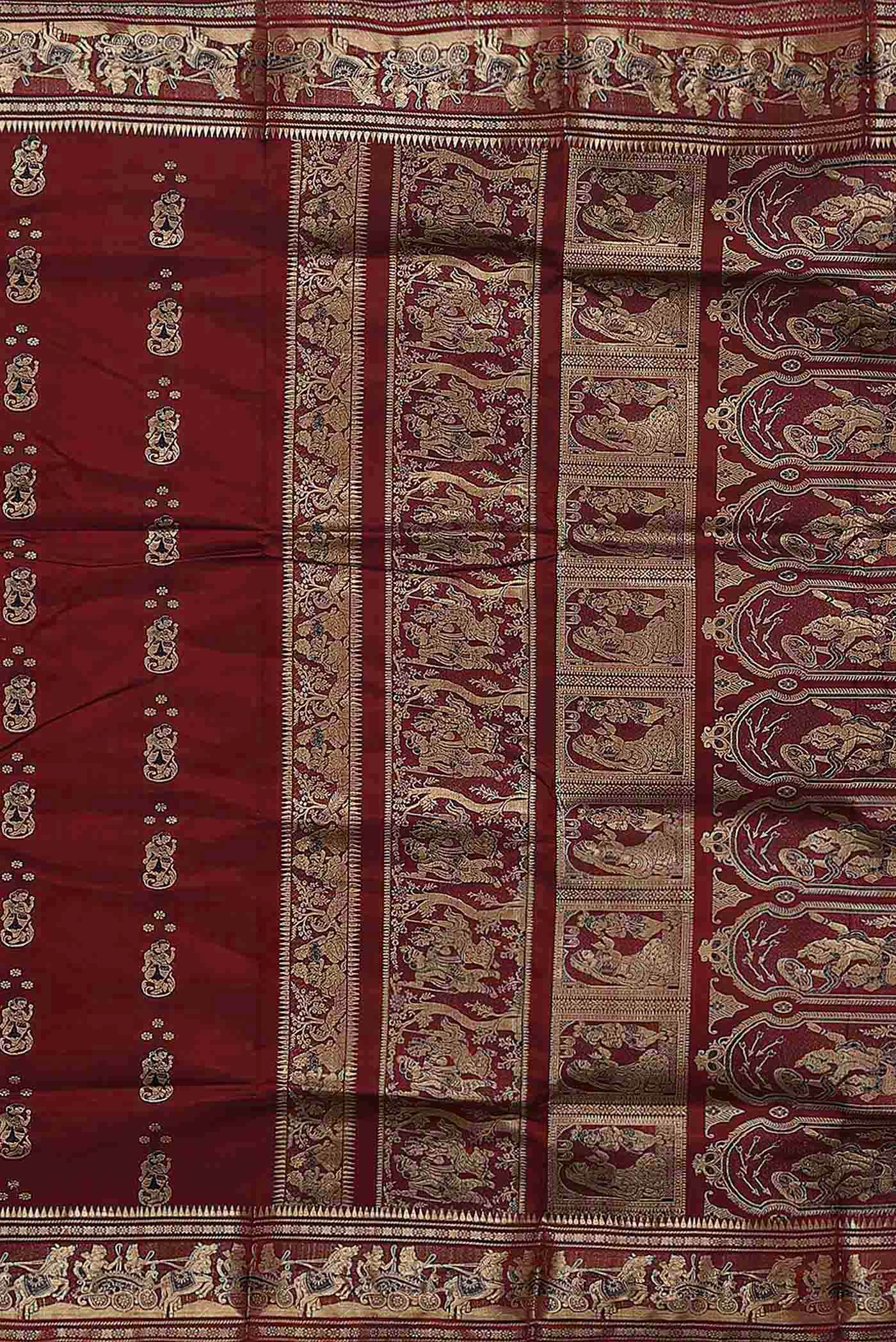 Maroon Baluchari Silk Saree