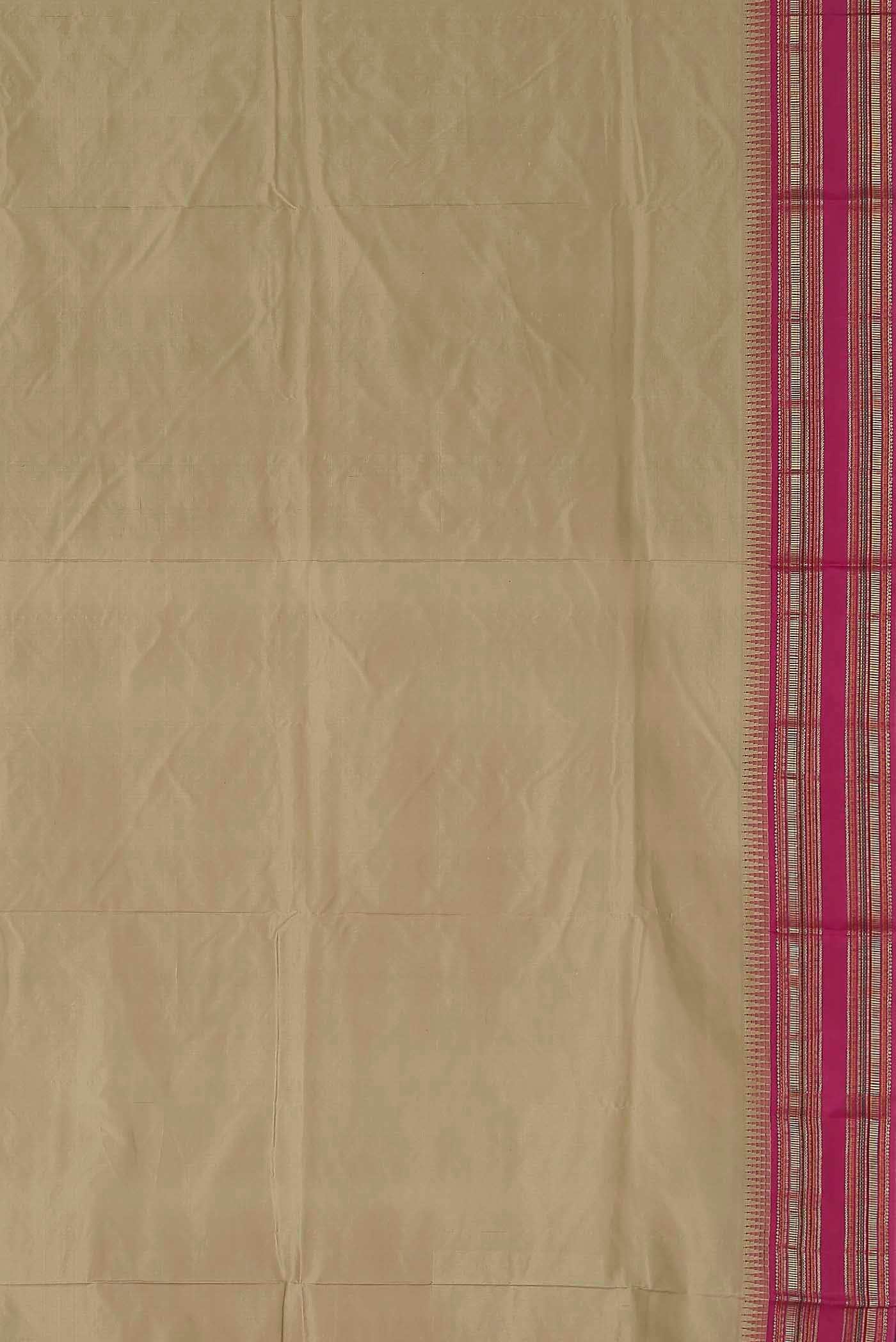 Beige Bangalore Silk Saree
