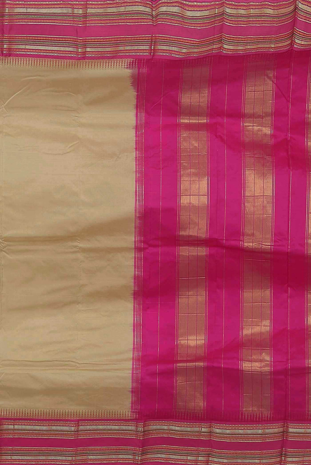 Beige Bangalore Silk Saree