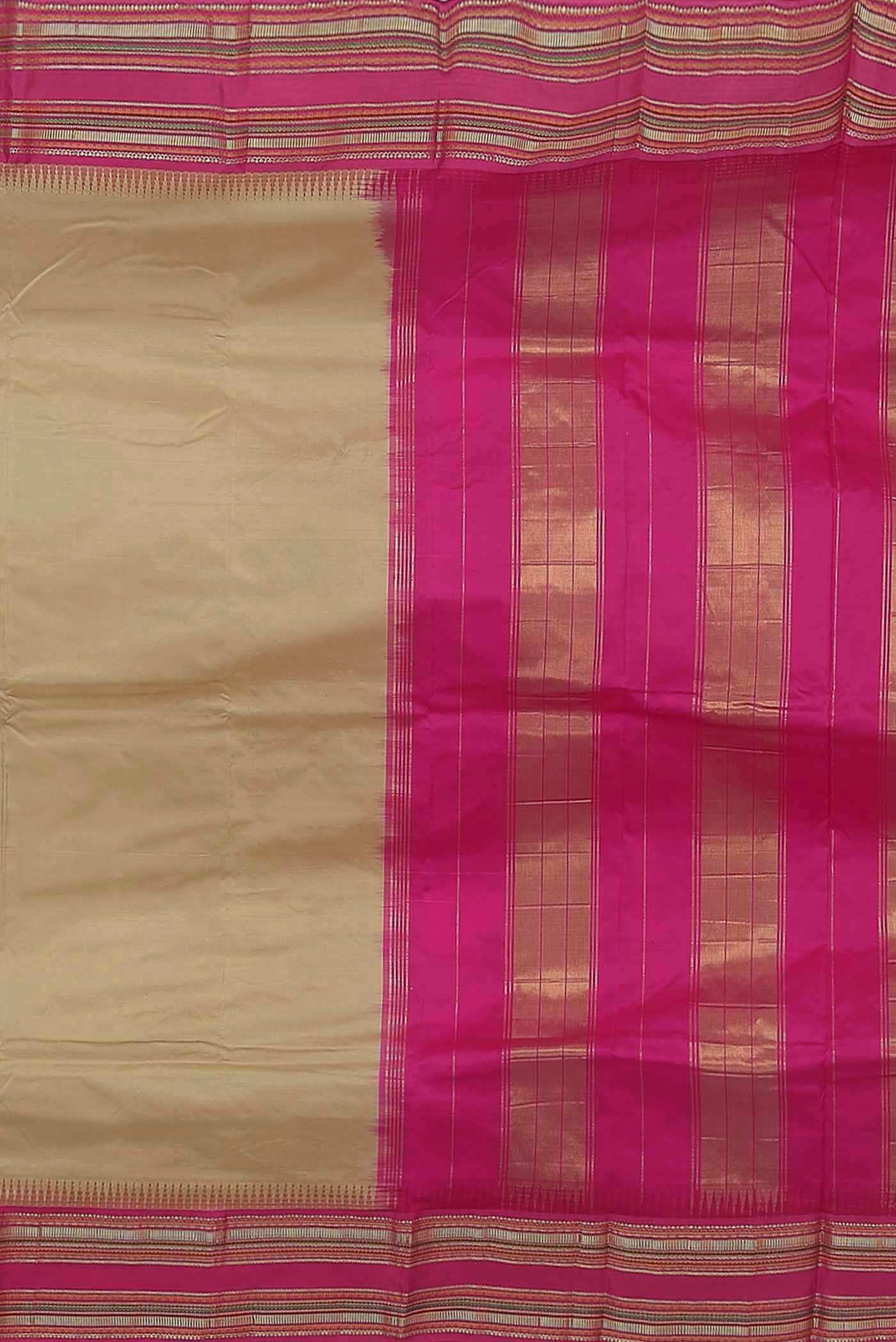 Beige Bangalore Silk Saree
