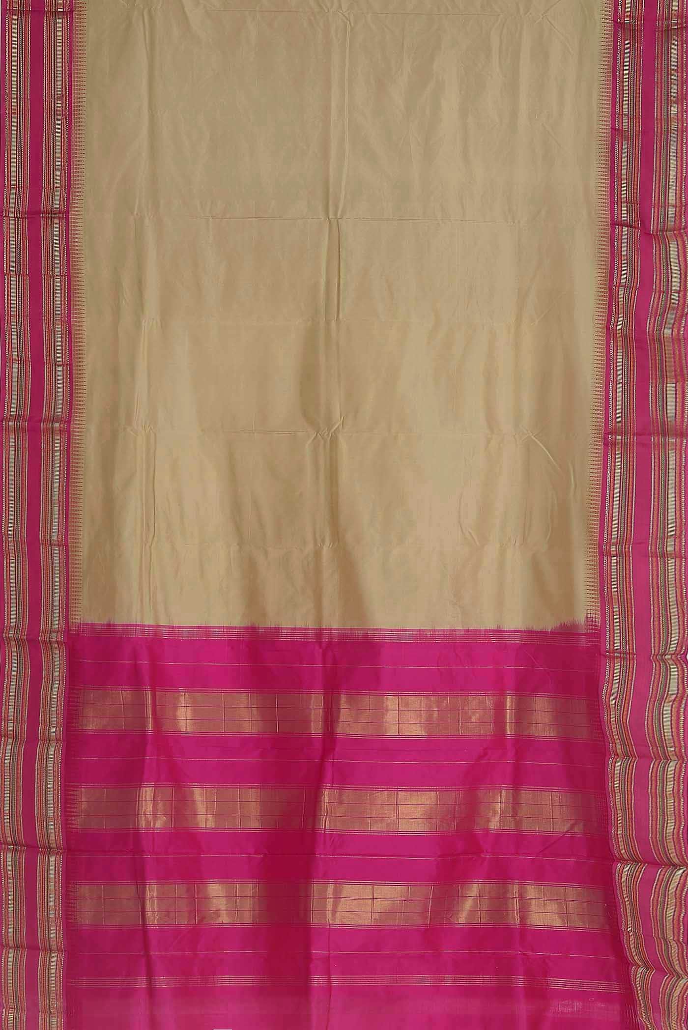 Beige Bangalore Silk Saree