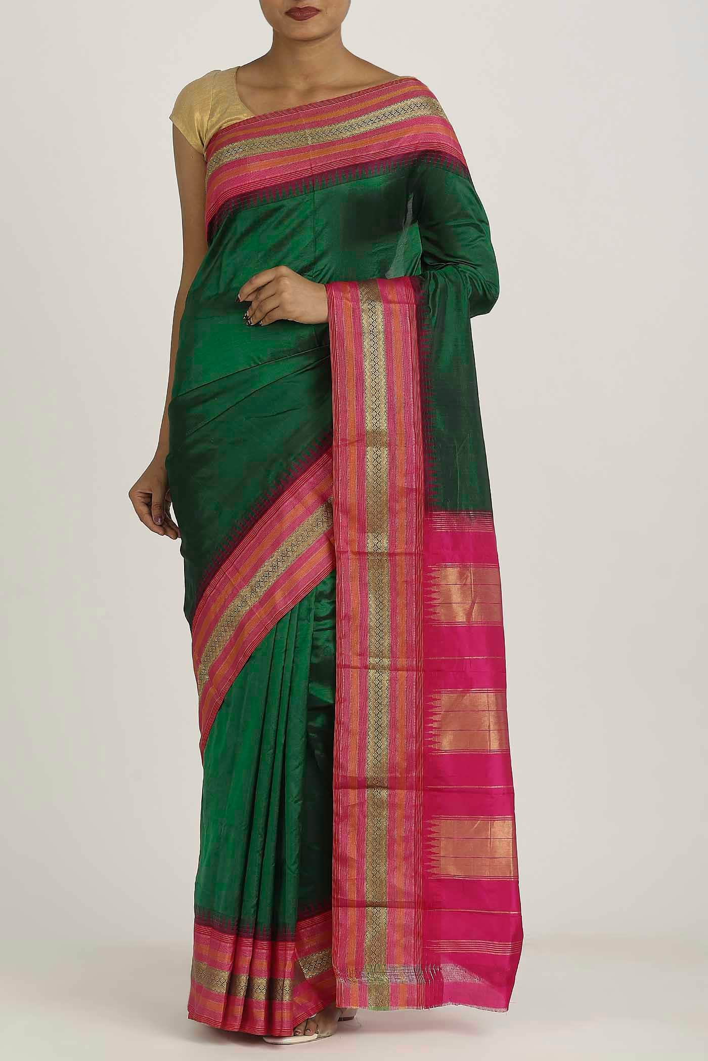 Green Bangalore Silk Saree