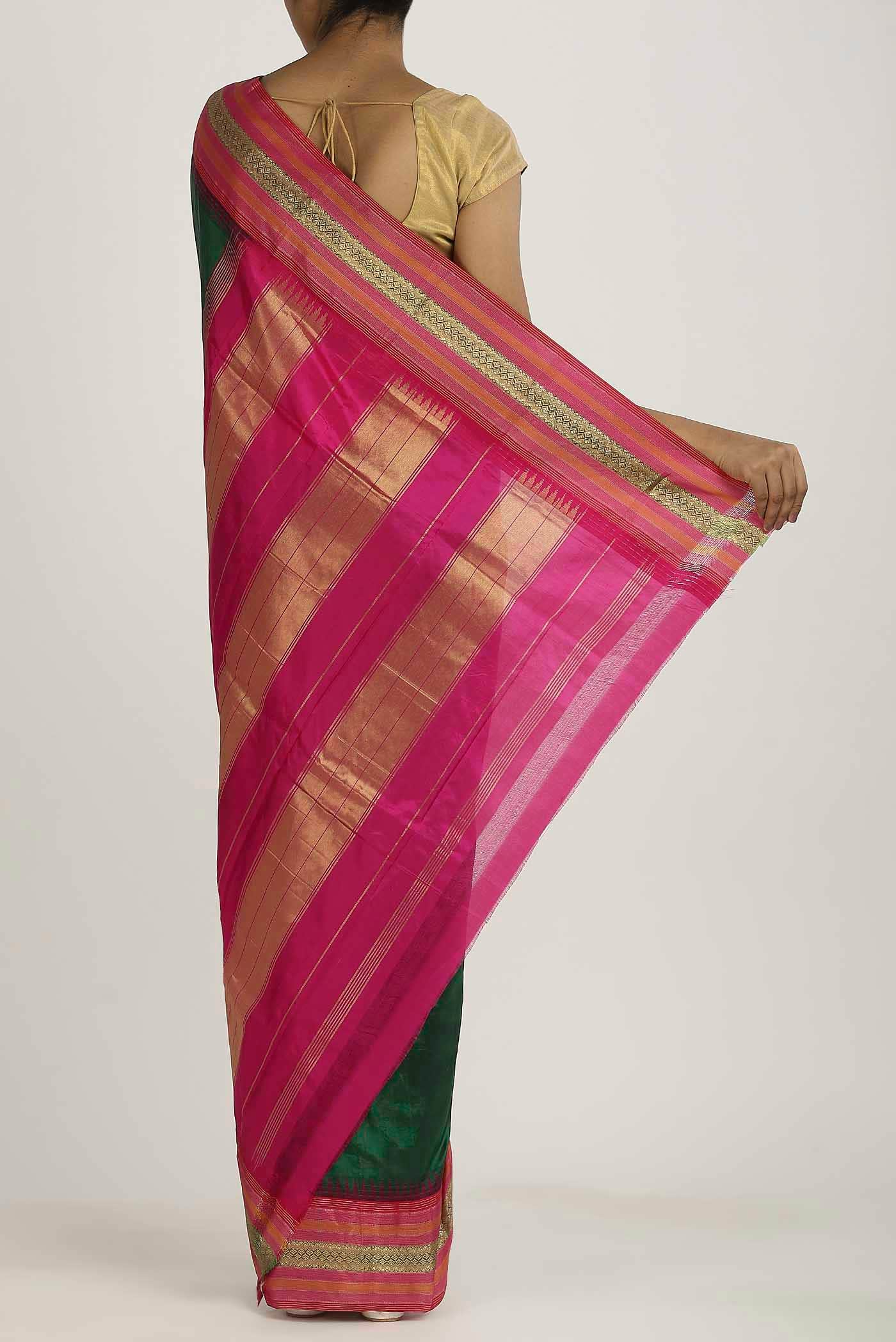 Green Bangalore Silk Saree