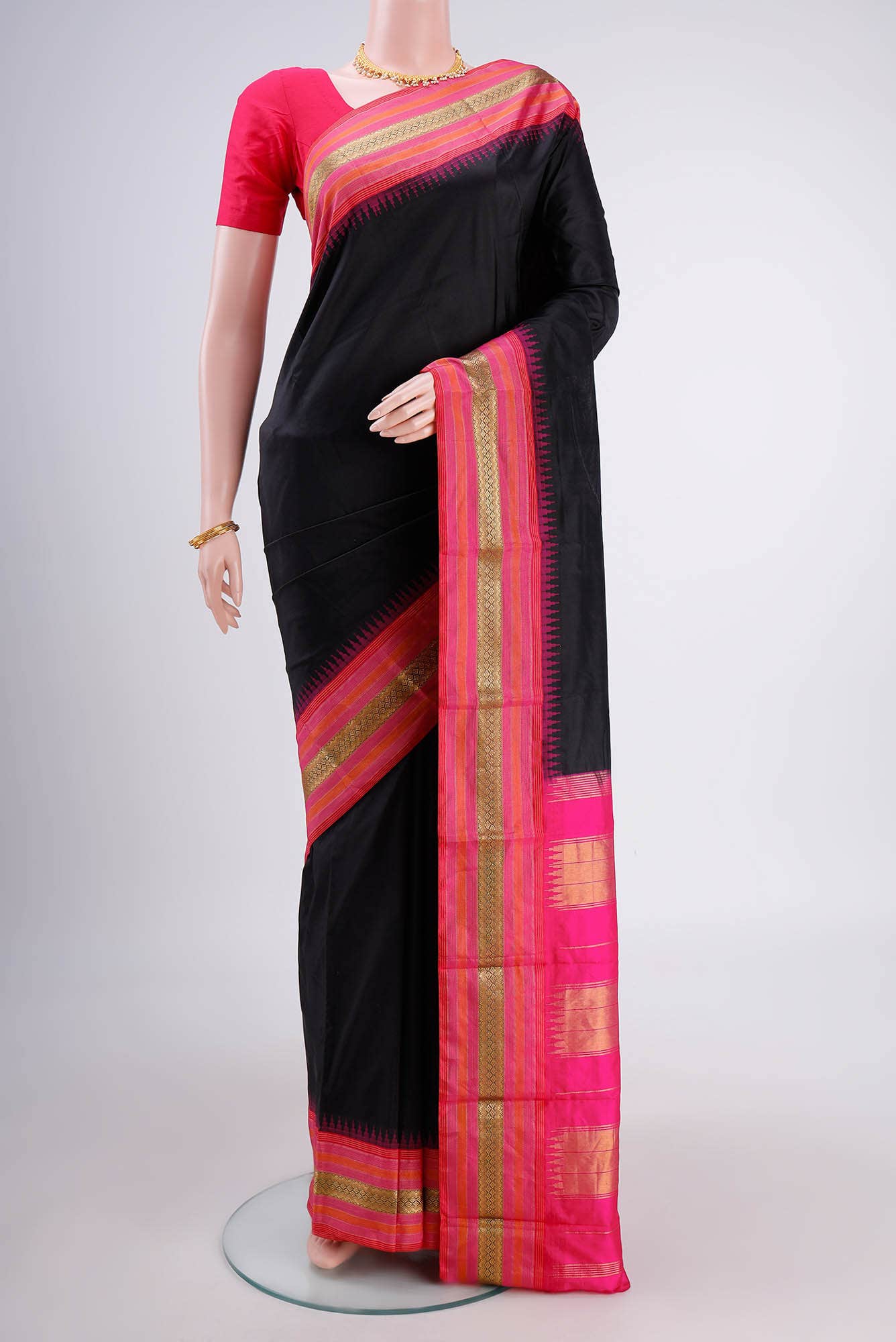 Black Bangalore Silk - kadyal Saree