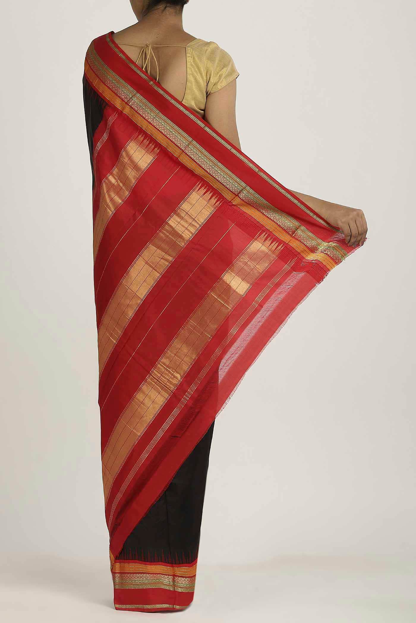 Black Bangalore Silk Saree