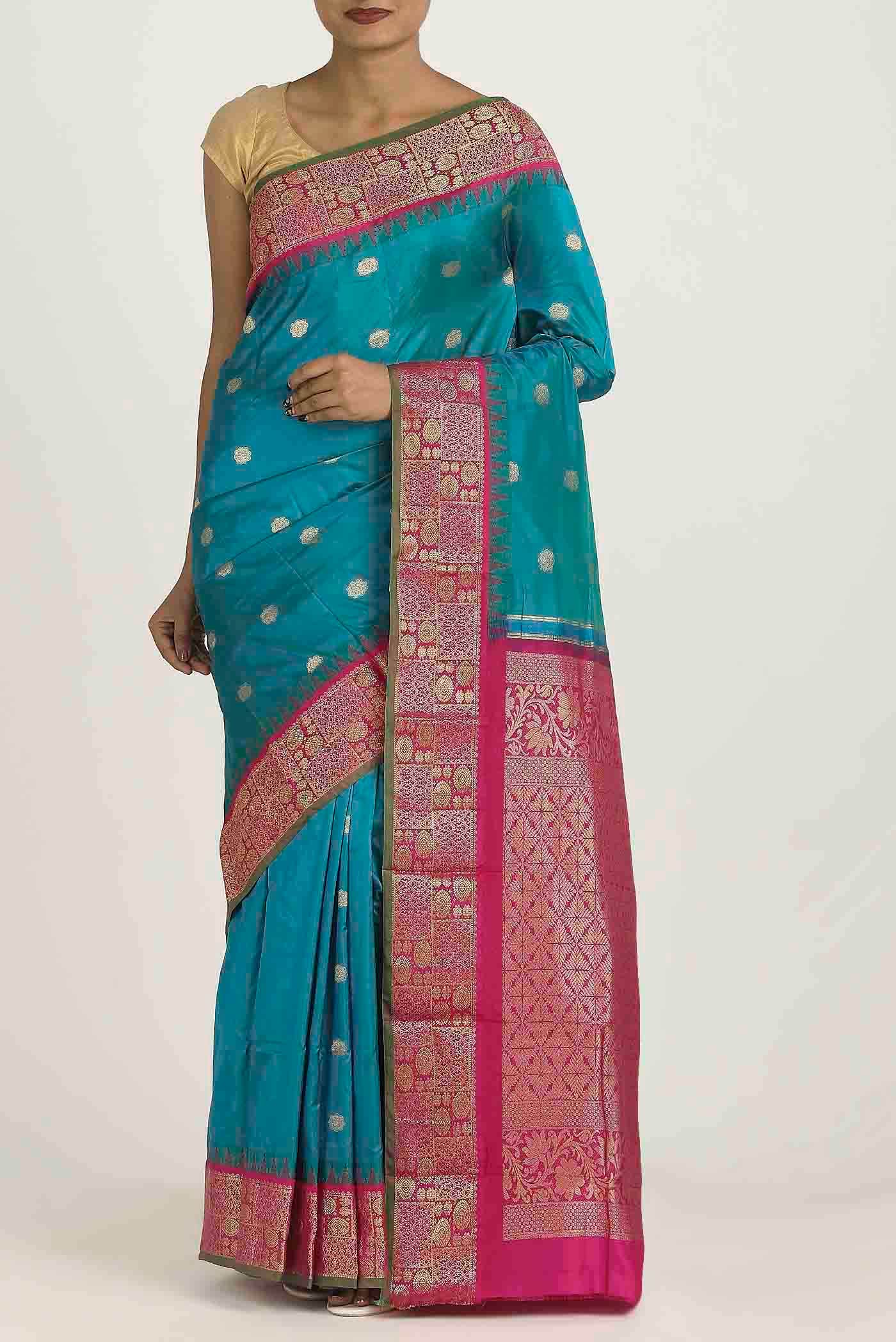 Blue Bangalore Silk Saree
