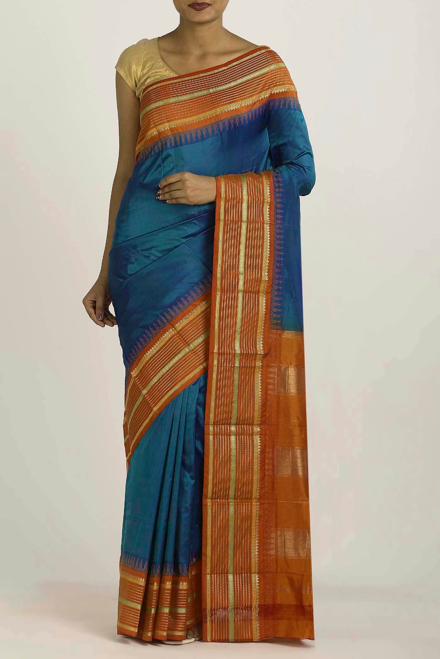 Blue Bangalore Silk Saree