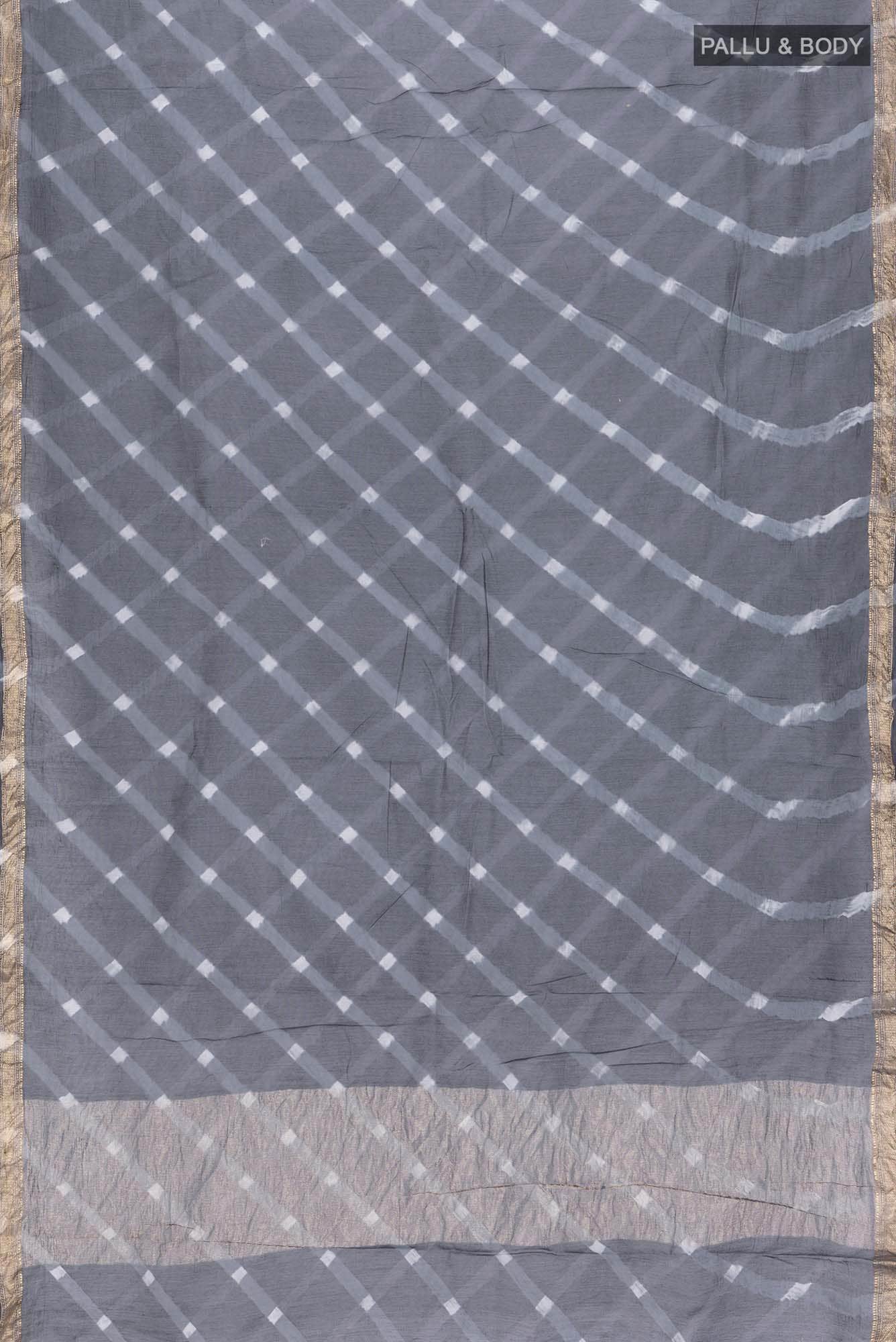 Grey Chanderi Silk Cotton Saree