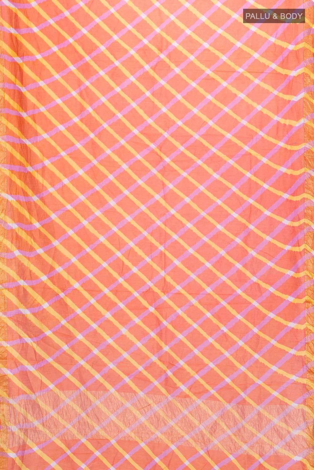 Brick Orange Chanderi Silk Cotton Saree