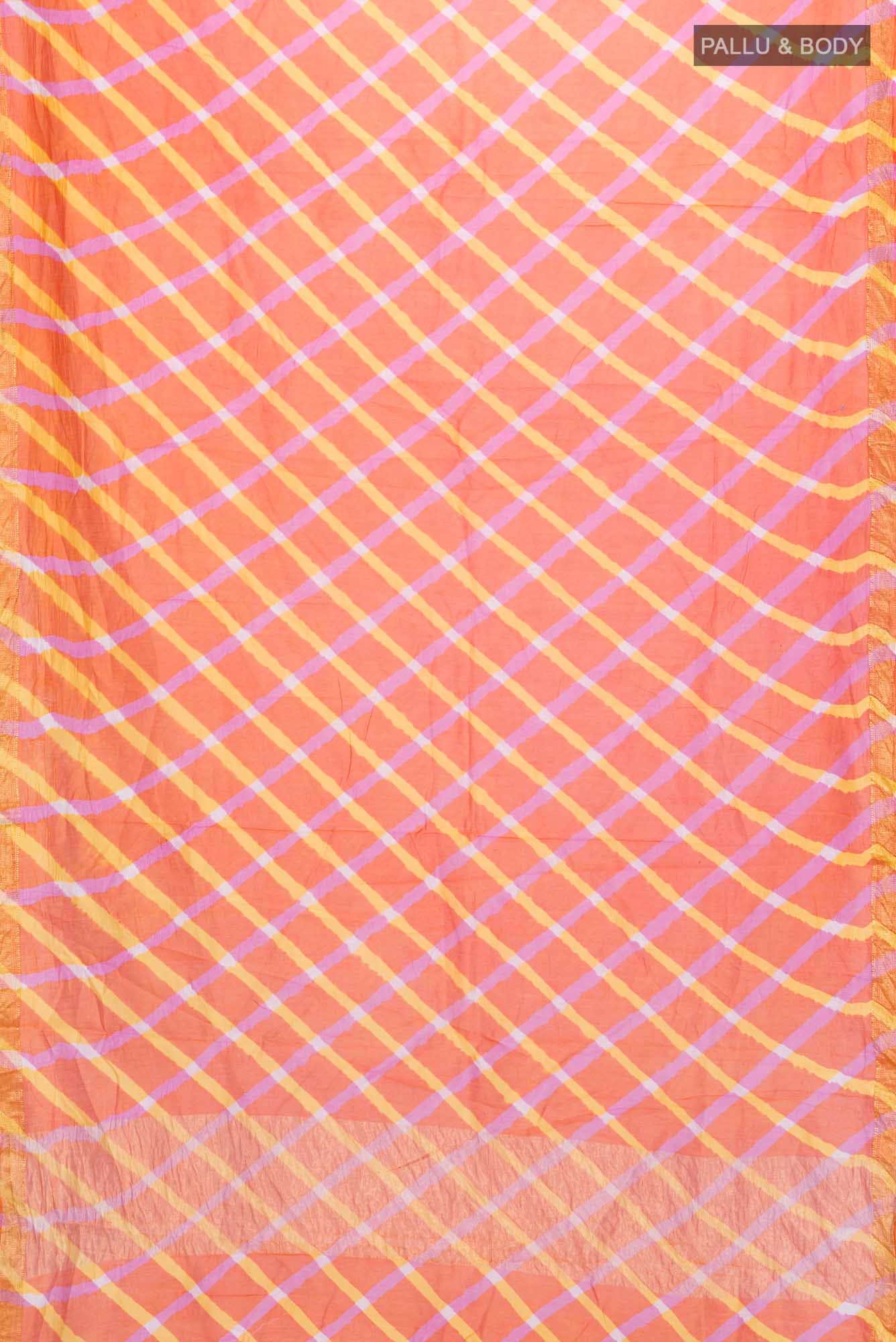 Brick Orange Chanderi Silk Cotton Saree