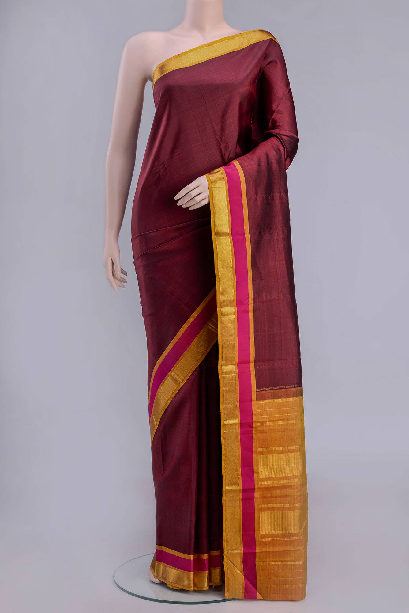 Maroon Kanchipuram Silk Saree