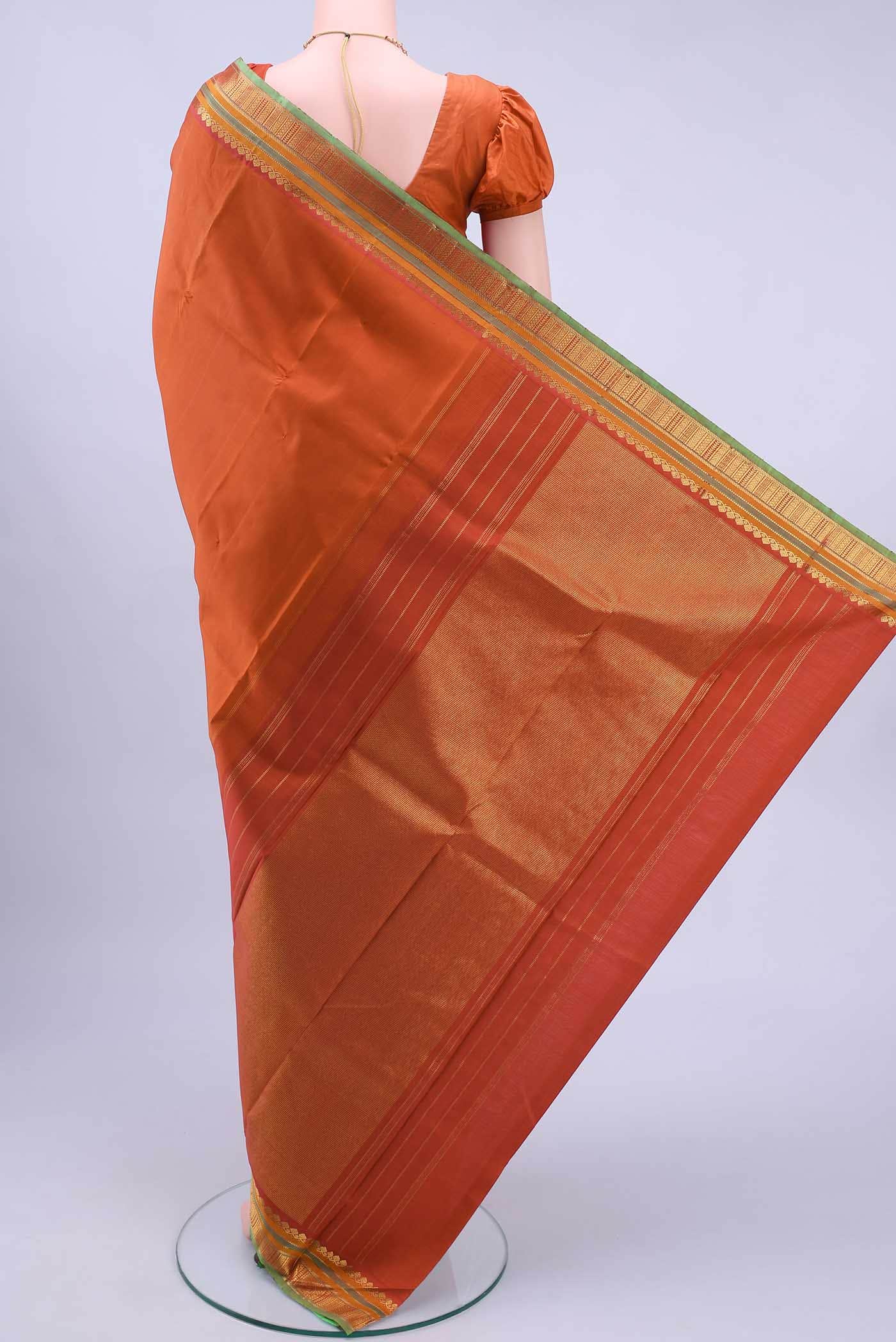 Rust Kanchipuram Silk Saree