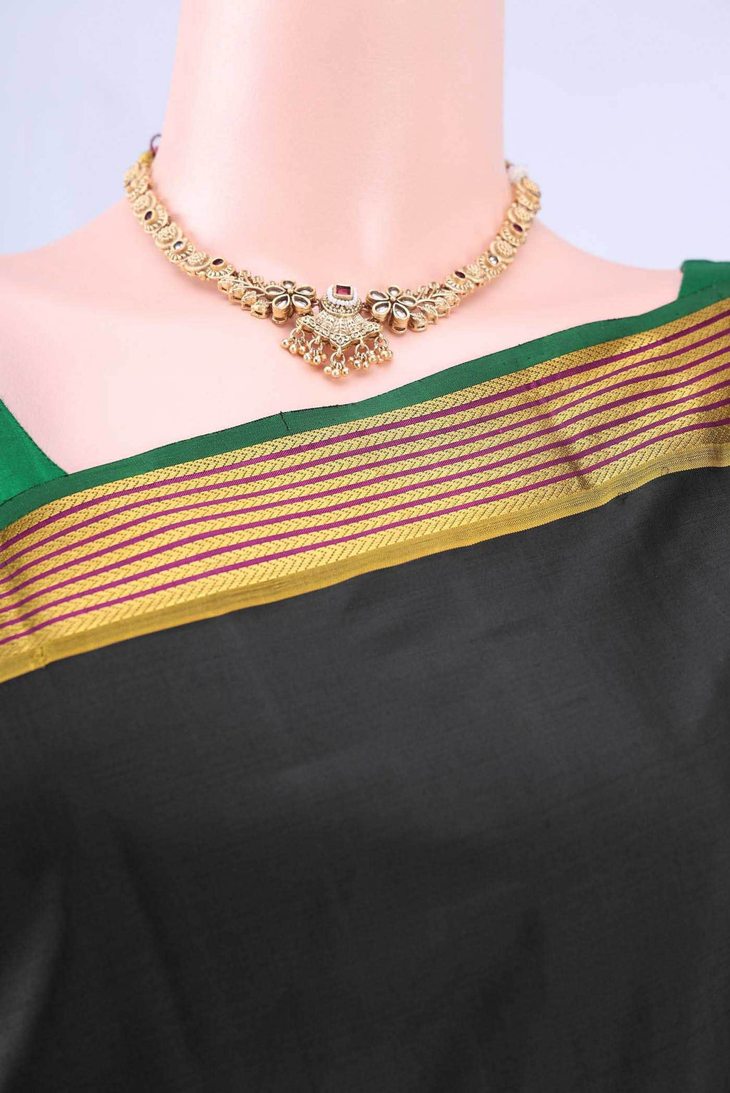 Black Kanchipuram Silk Saree