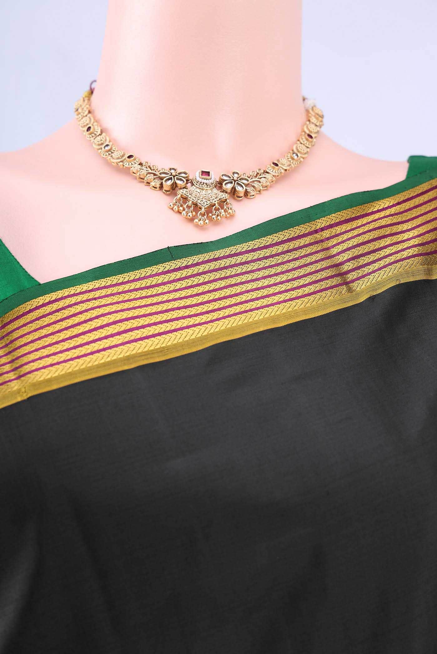 Black Kanchipuram Silk Saree