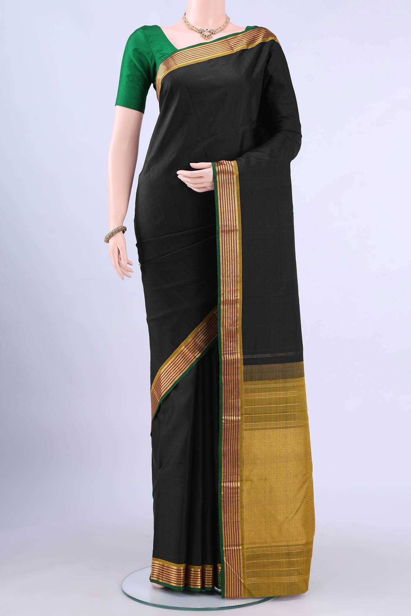 Black Kanchipuram Silk Saree