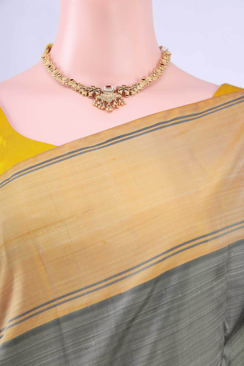 Grey Kanchipuram Silk Saree
