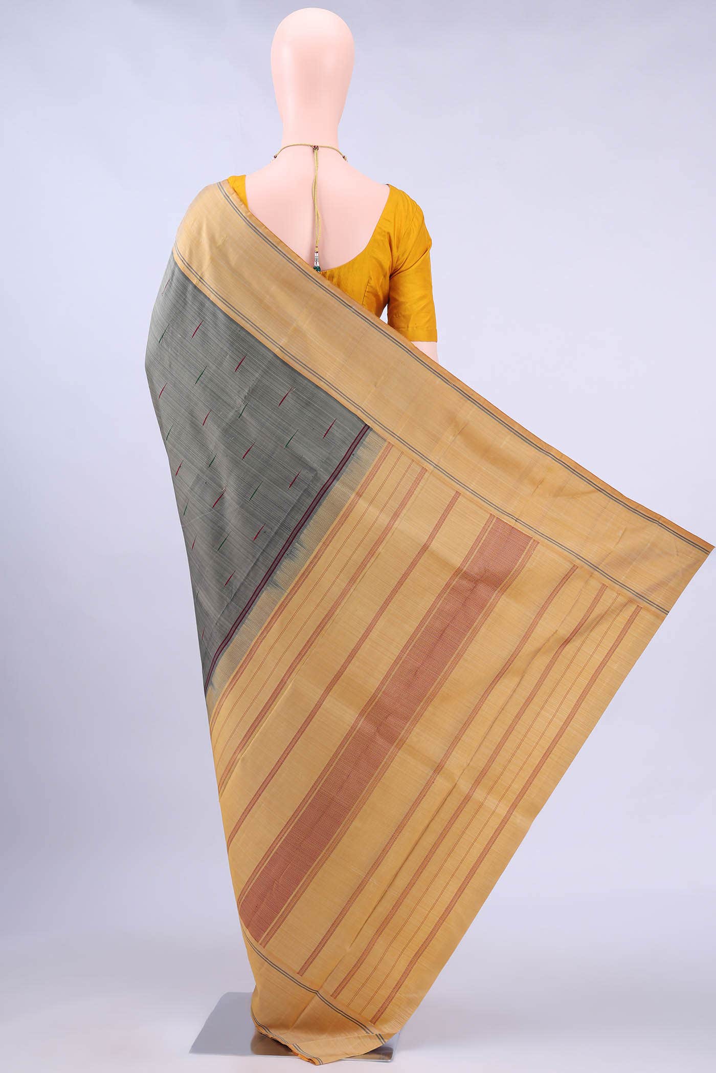 Grey Kanchipuram Silk Saree