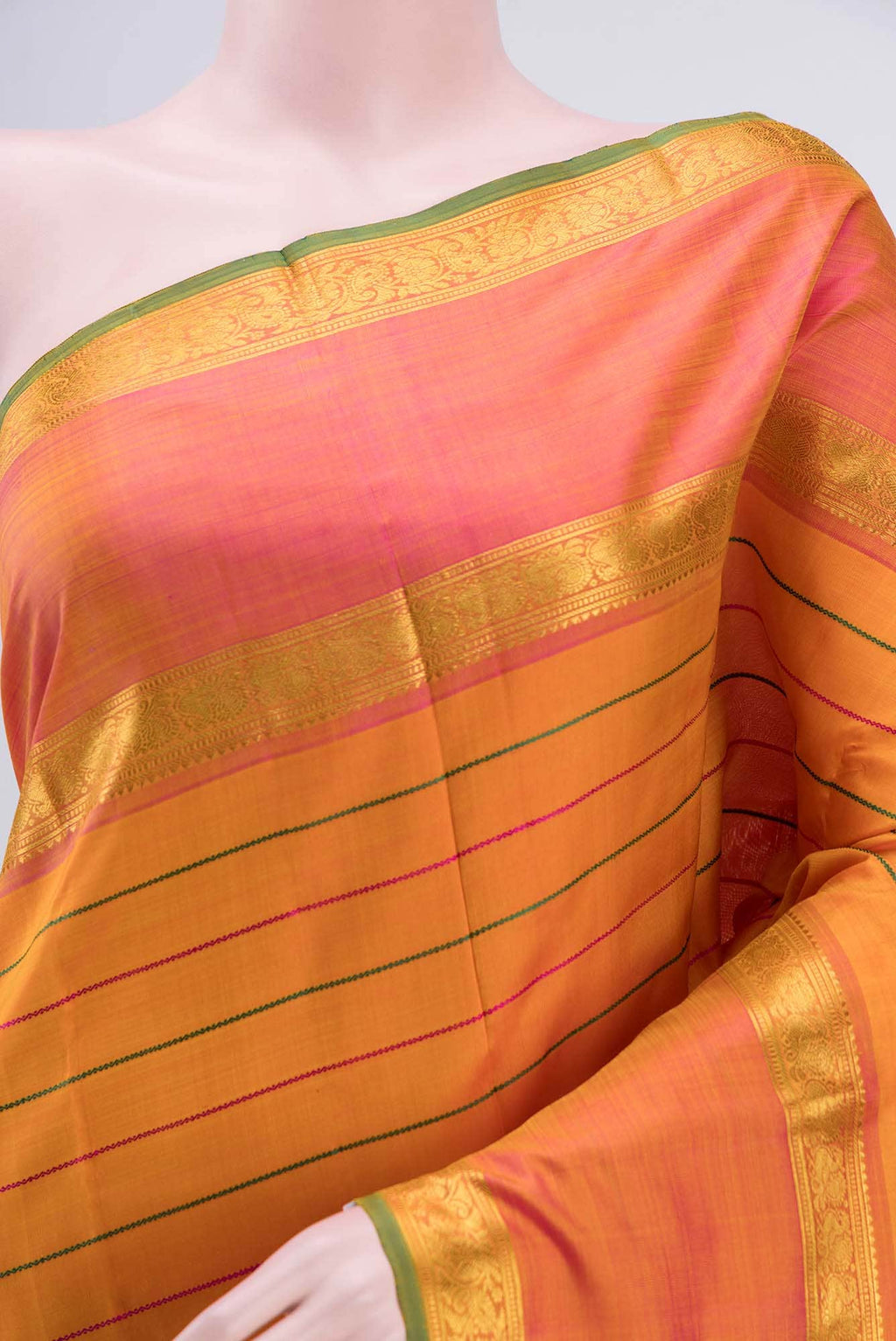 Pure Silk Pure Zari Pink Kanchipuram Saree