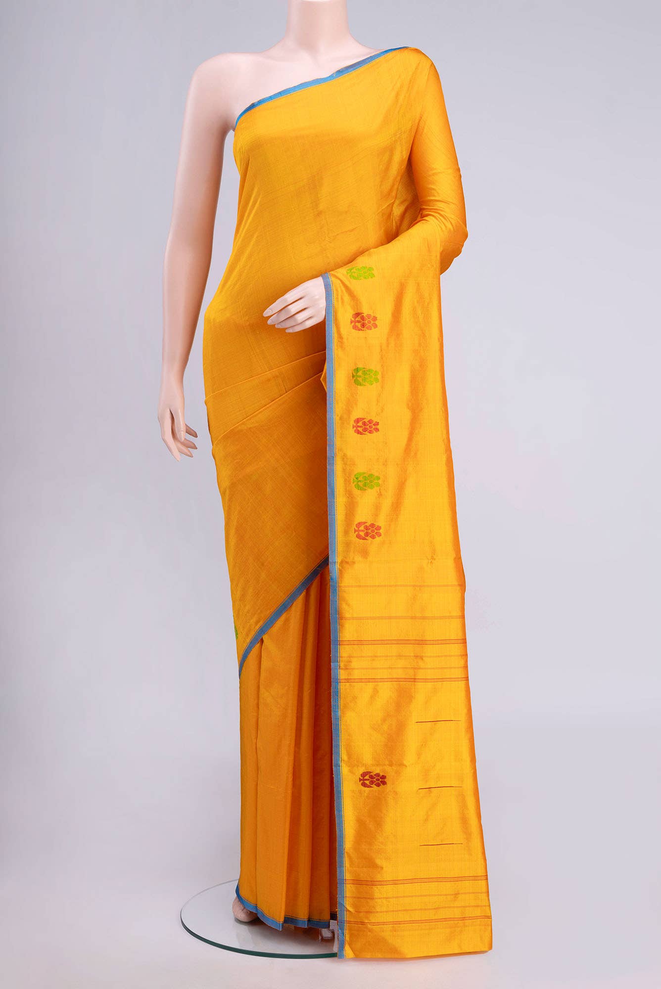Yellow Kanchipuram Silk Saree