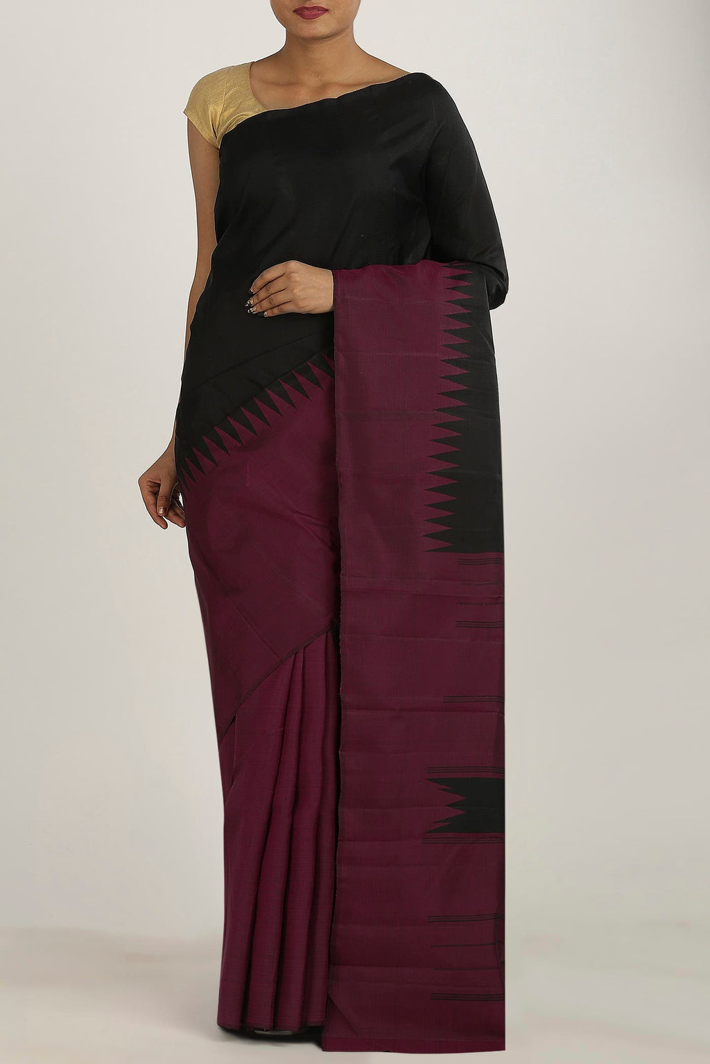 Black Kanchipuram Silk Saree