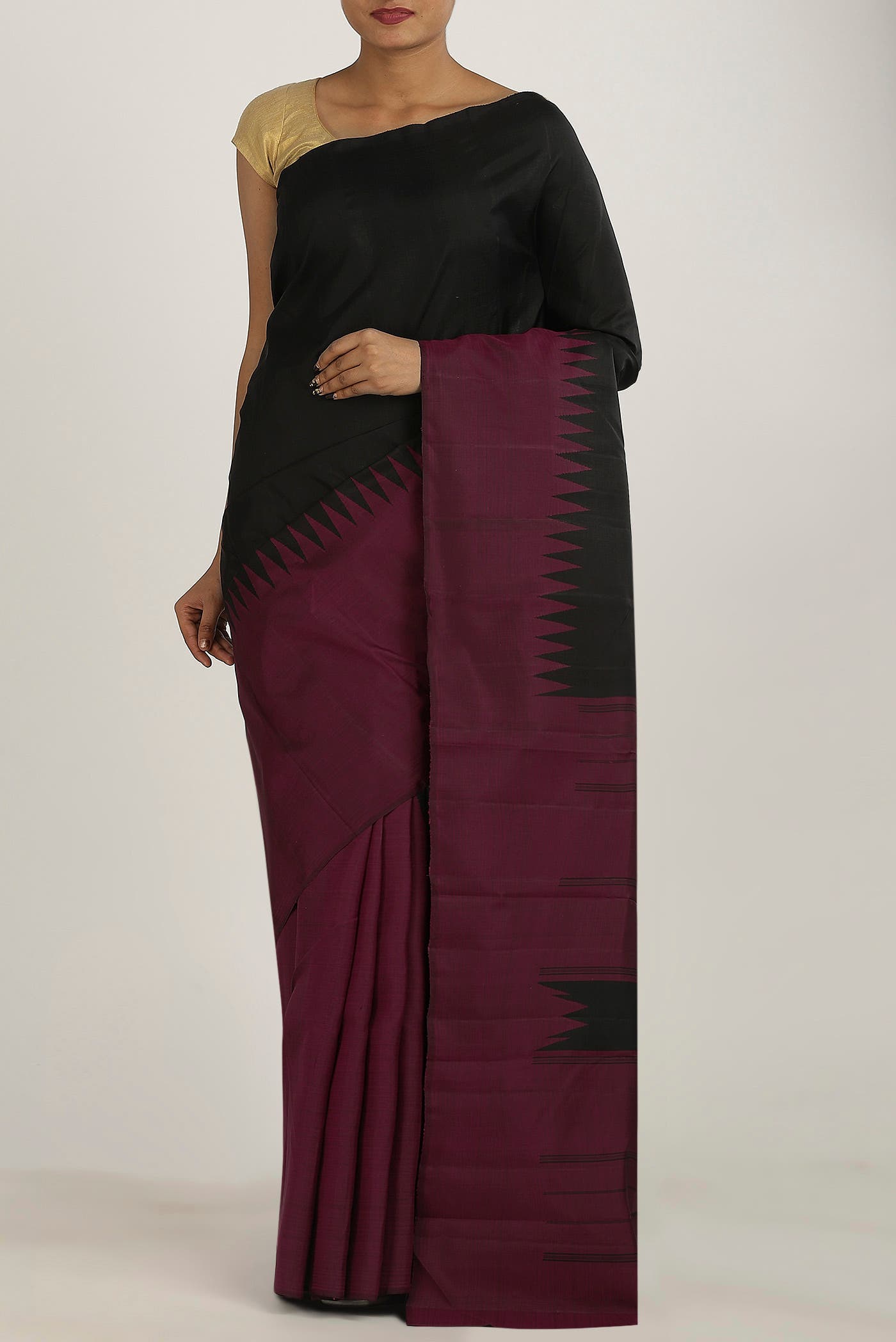 Black Kanchipuram Silk Saree