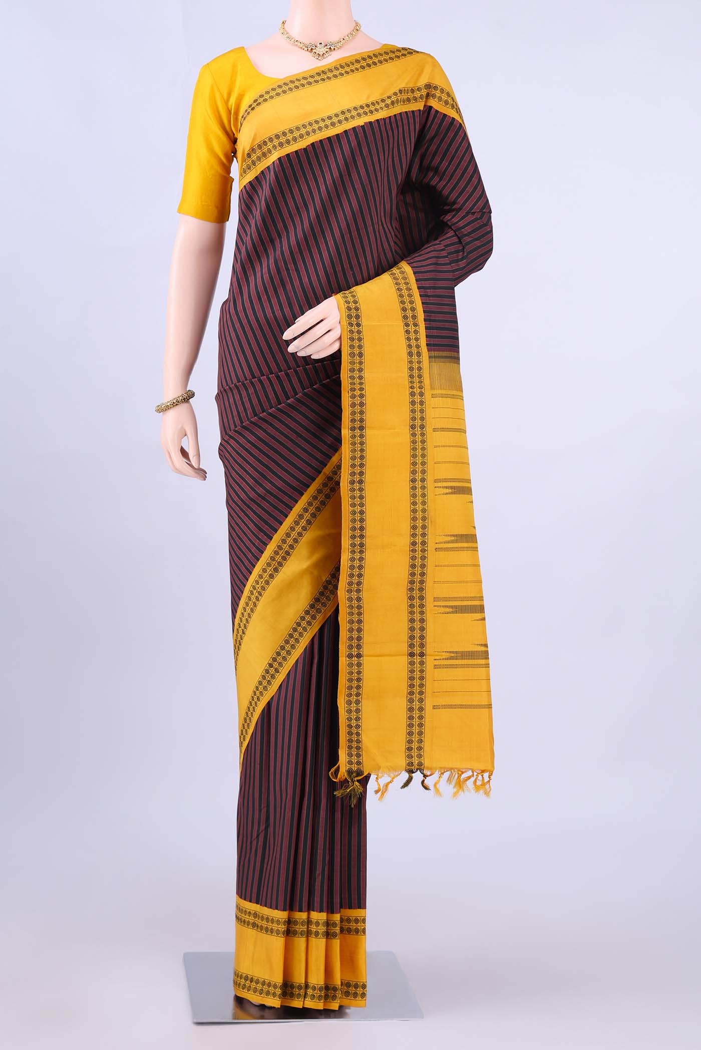 Maroon Kanchipuram Silk Saree