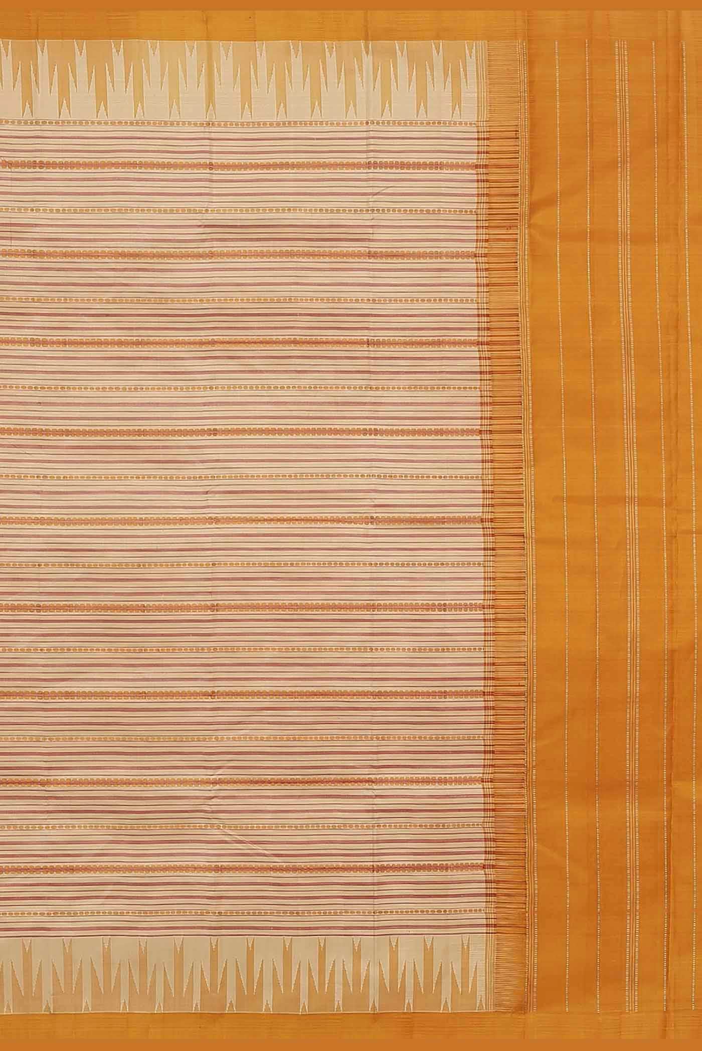 Cream Kanchipuram Silk Saree