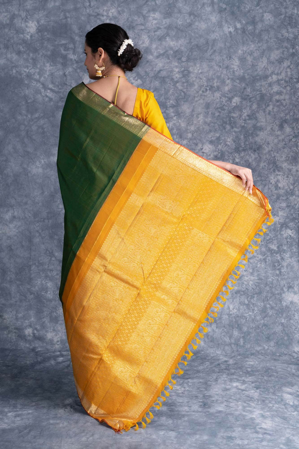 Pure Silk Pure Zari Green Kanchipuram Saree