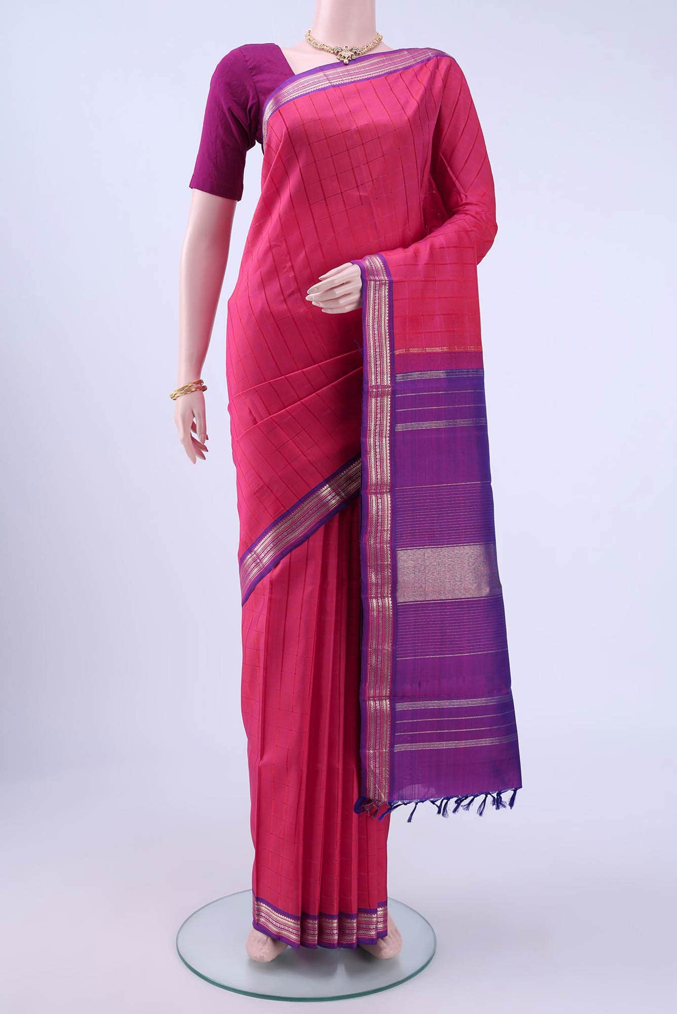 Pink Kanchipuram Saree
