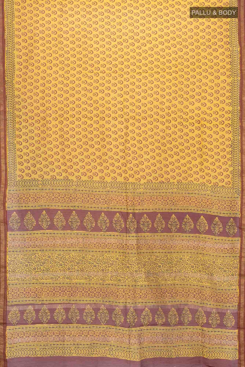 Yellow Maheshwari Silk Cotton Saree