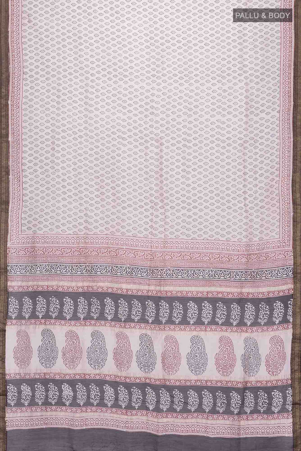 Off White Maheshwari Silk Cotton Saree