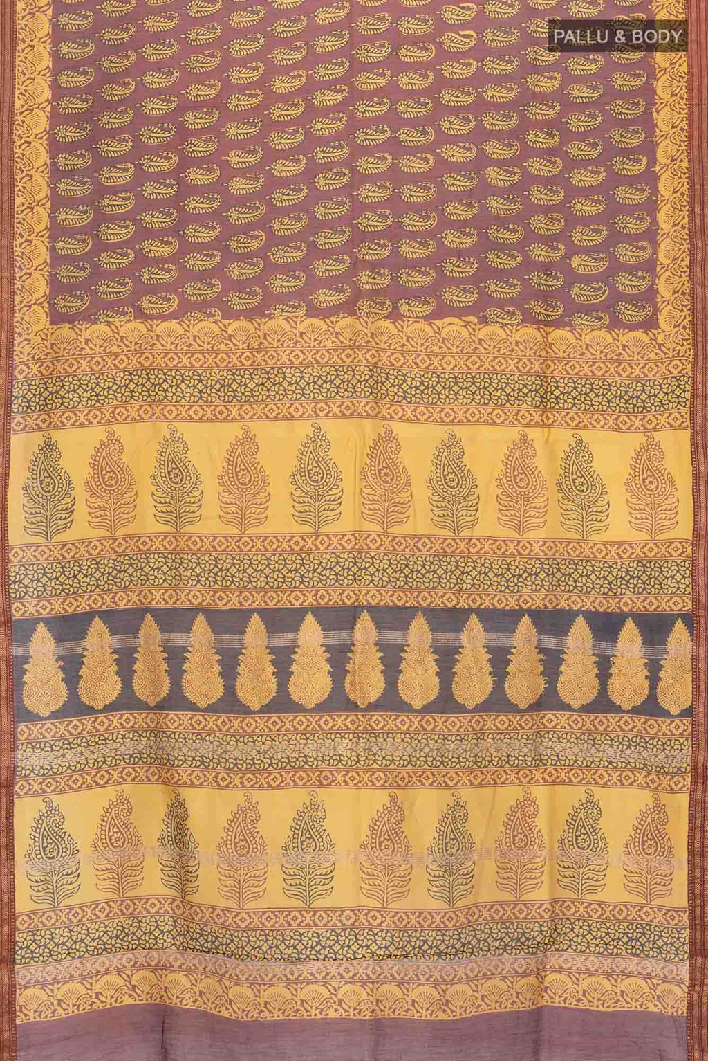 Yellow Maheshwari Silk Cotton Saree