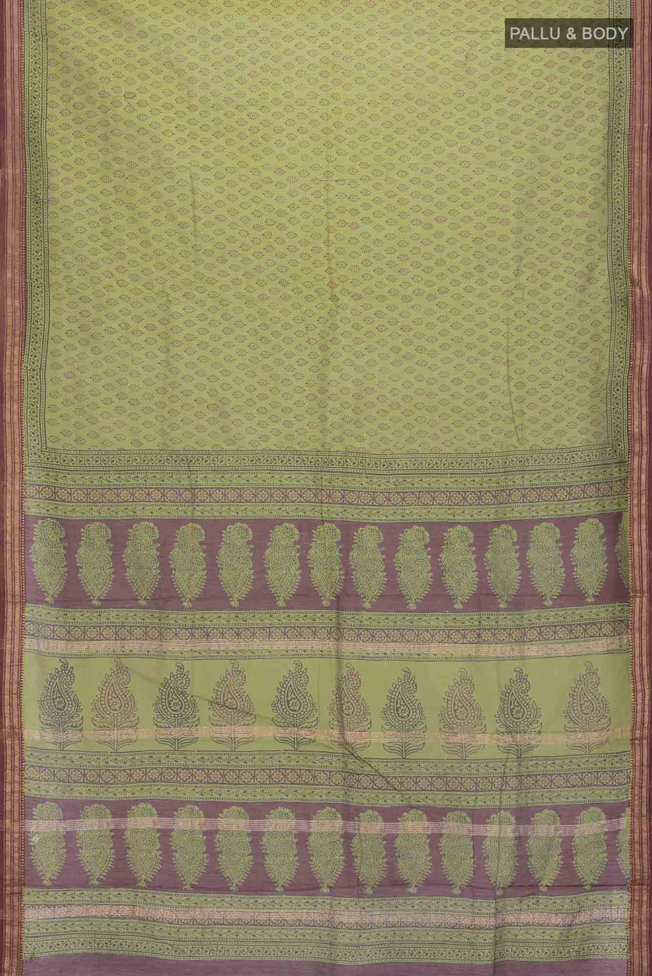 Mehandi Green Maheshwari Silk Cotton Saree