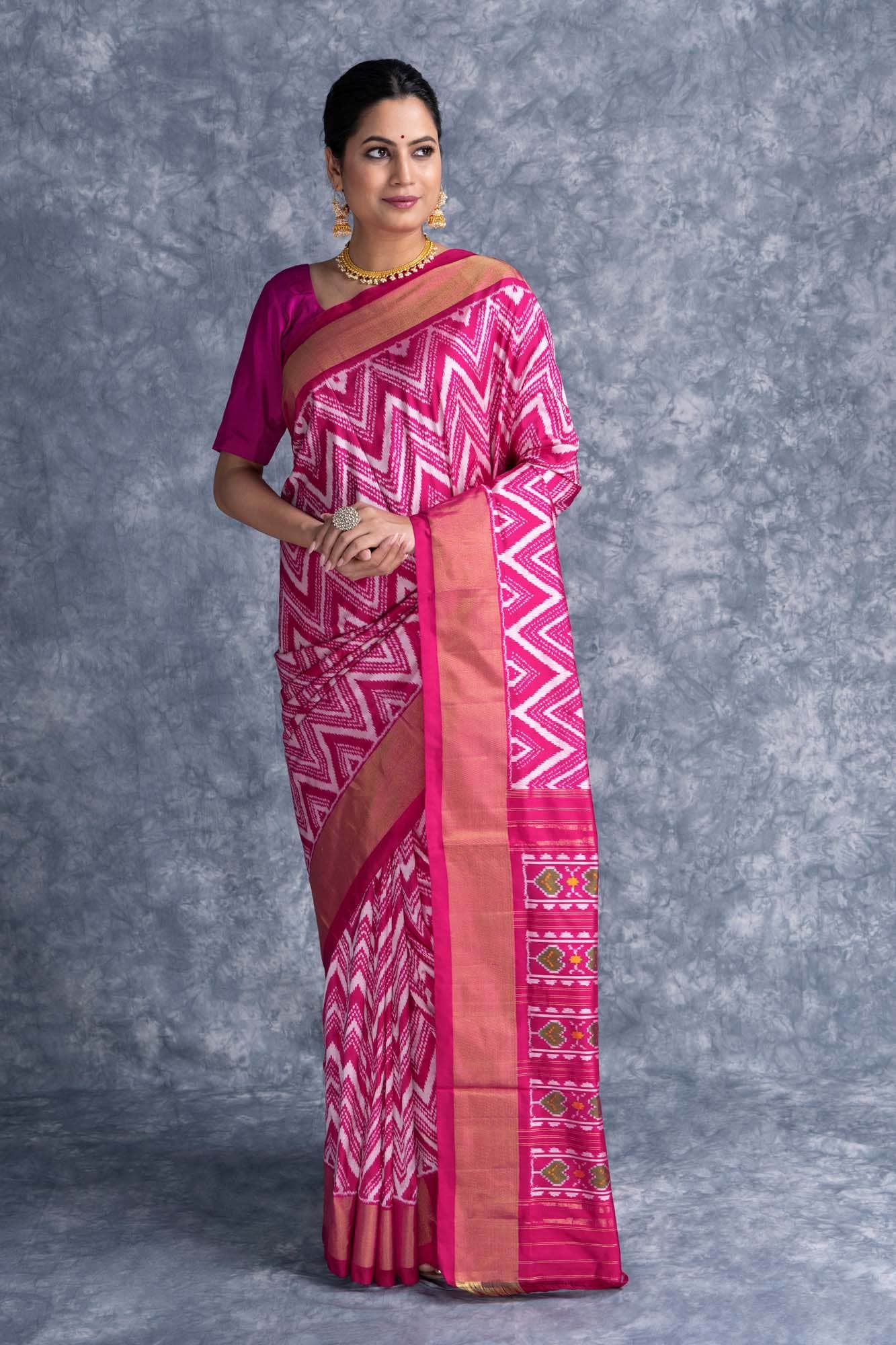 Dark Pink Pochampally Saree
