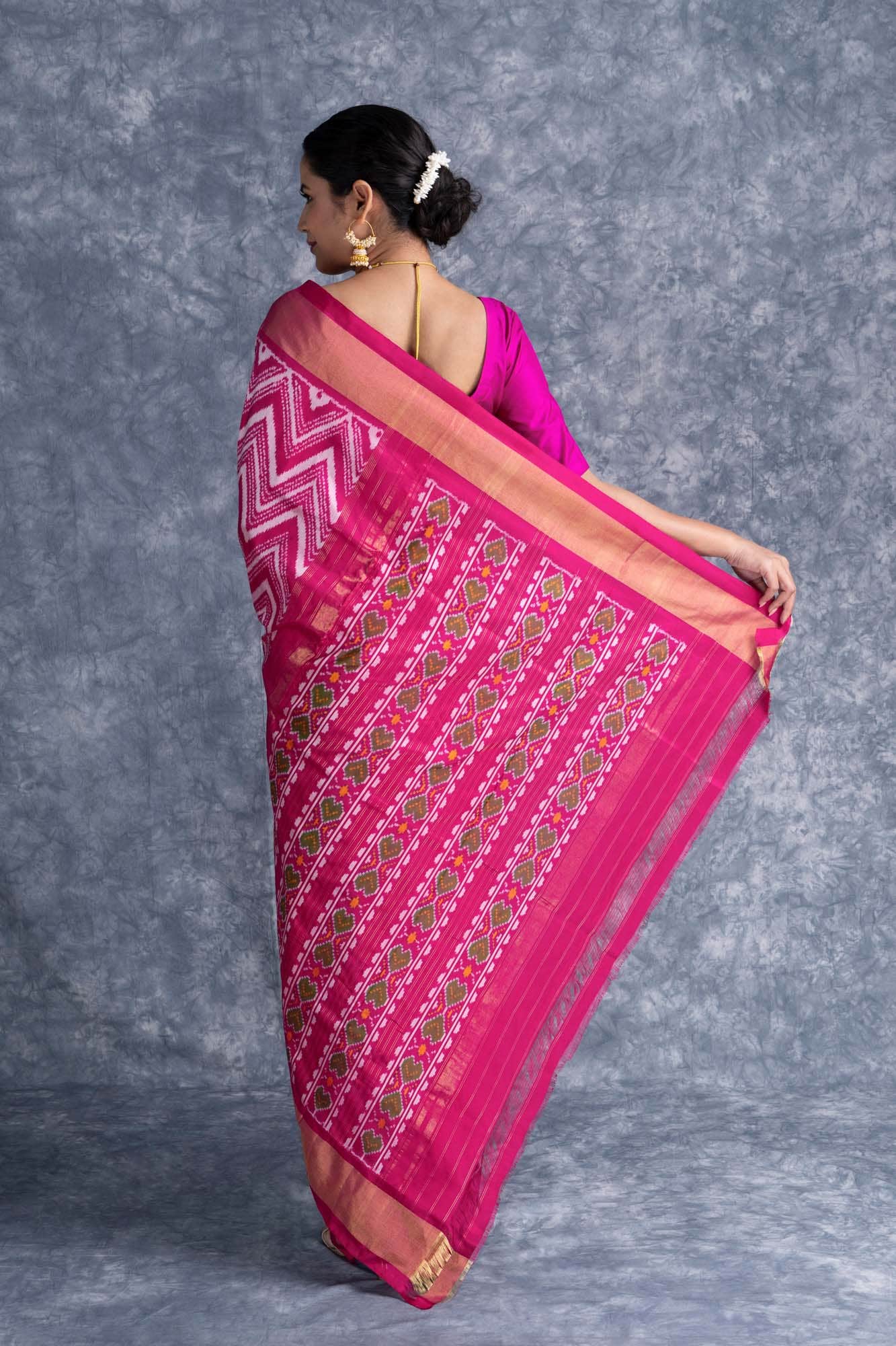 Dark Pink Pochampally Saree