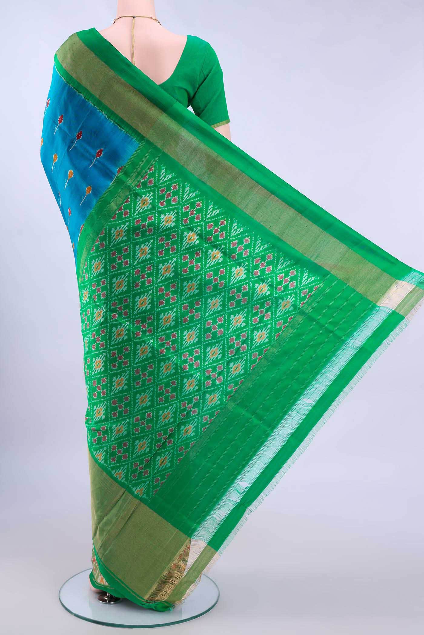 Dark Blue Pochampally Silk Saree
