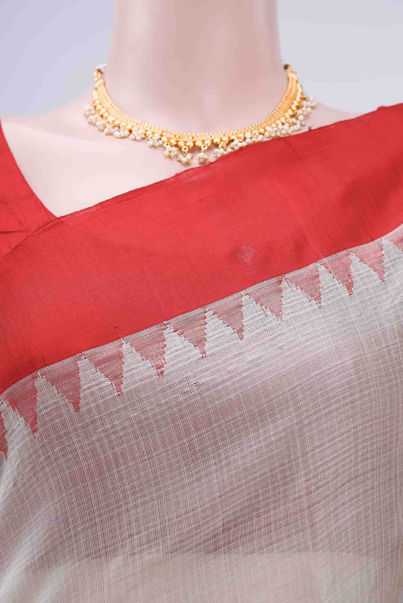 Davys Grey Gadwal Silk Saree