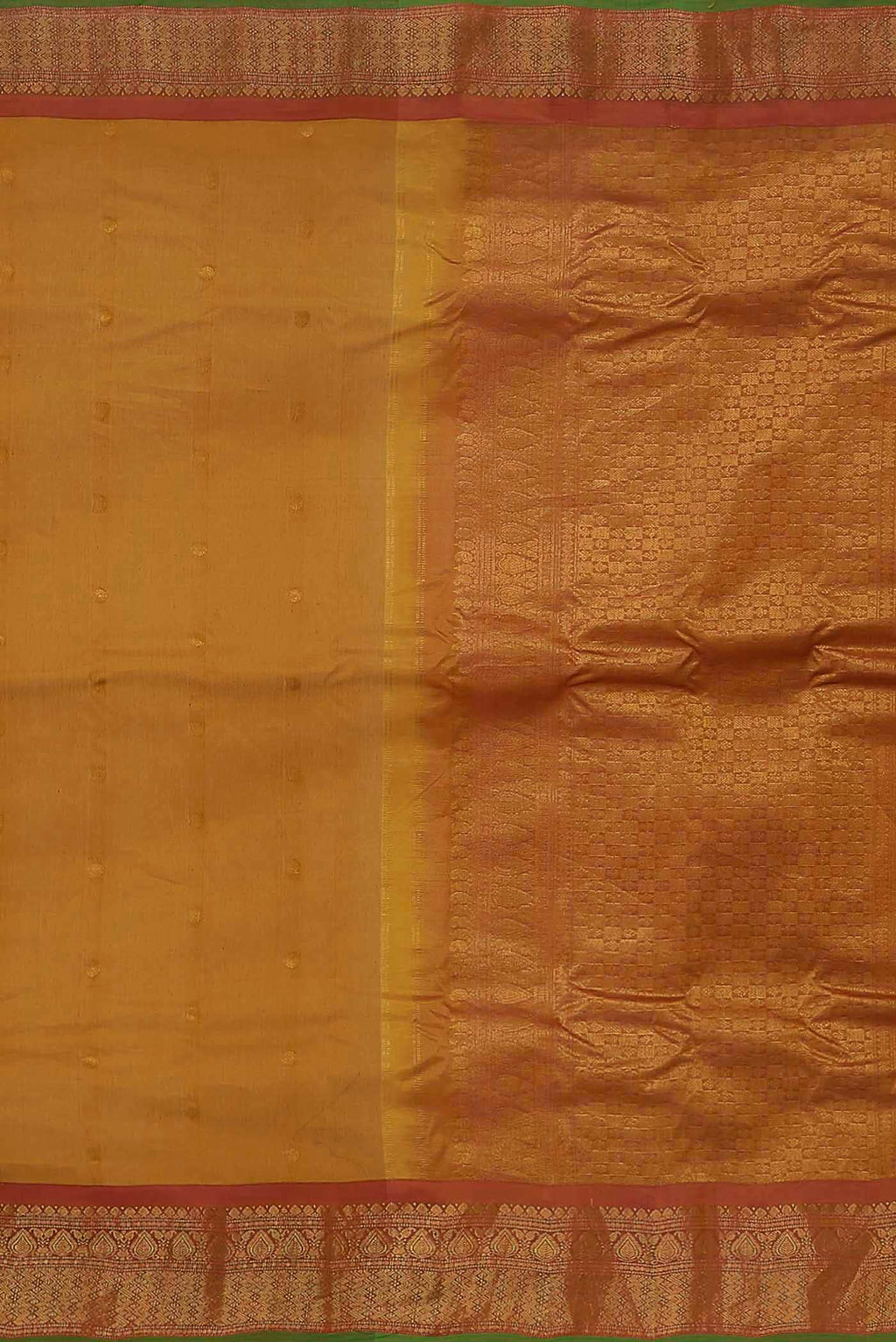 Mustard Gadwal cotton Saree