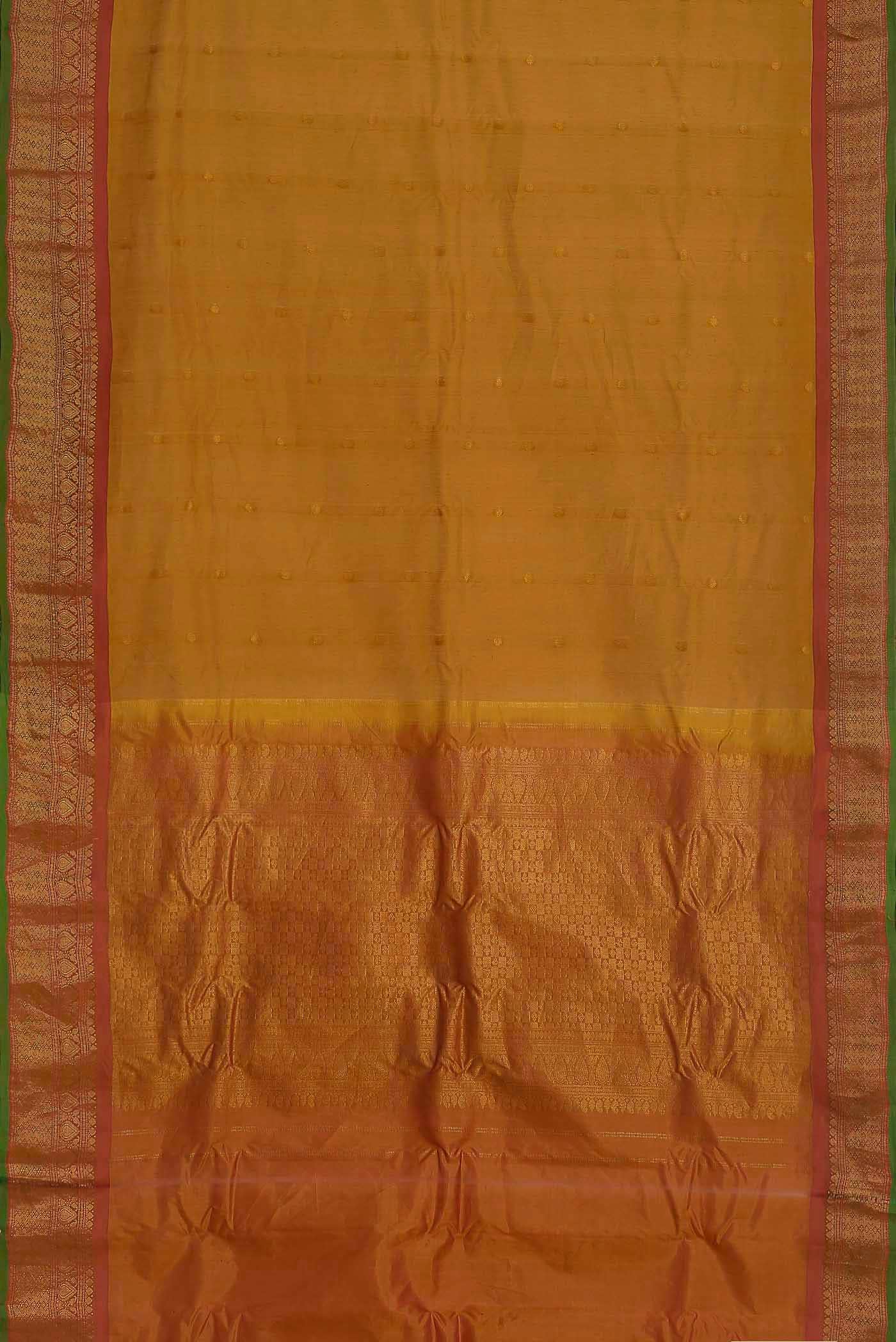 Mustard Gadwal cotton Saree