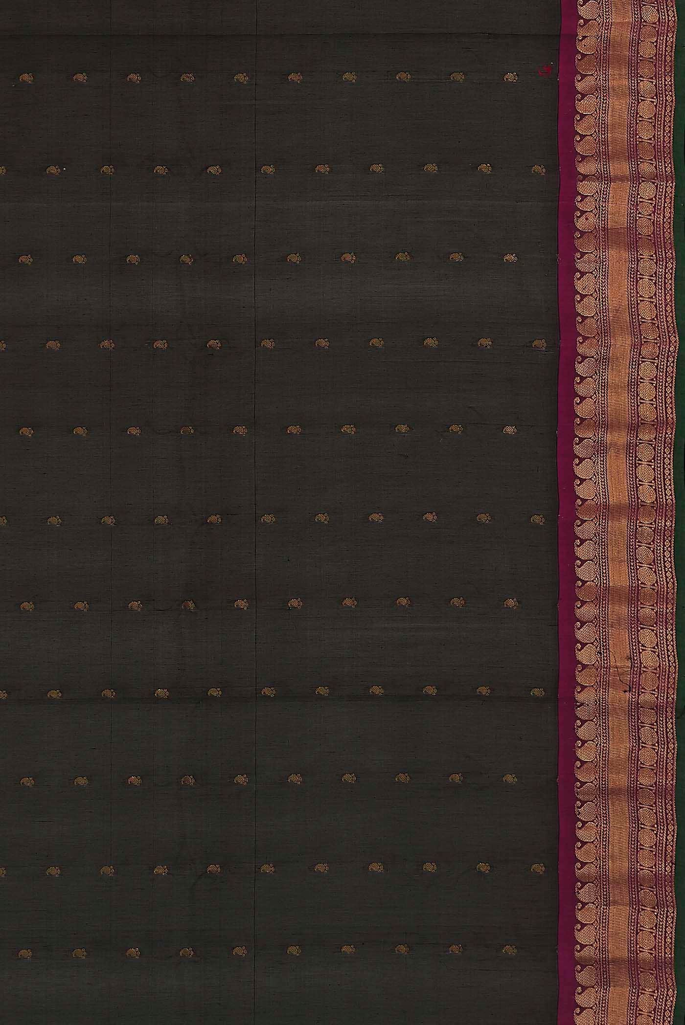 Black Gadwal Silk Cotton Saree