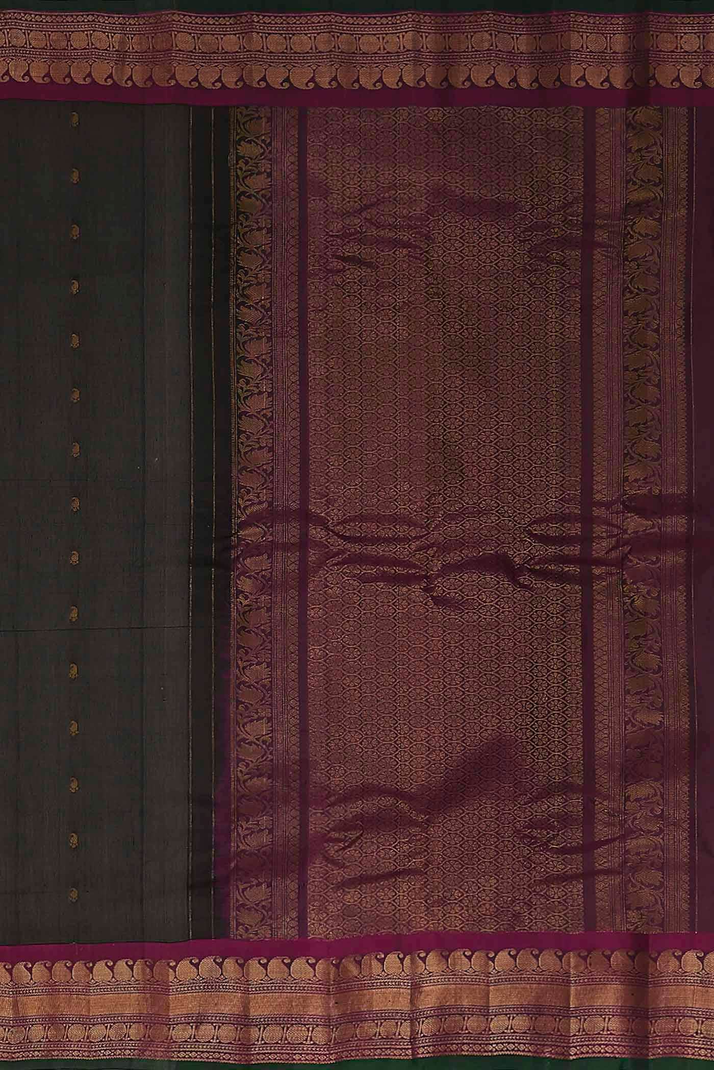 Black Gadwal Silk Cotton Saree