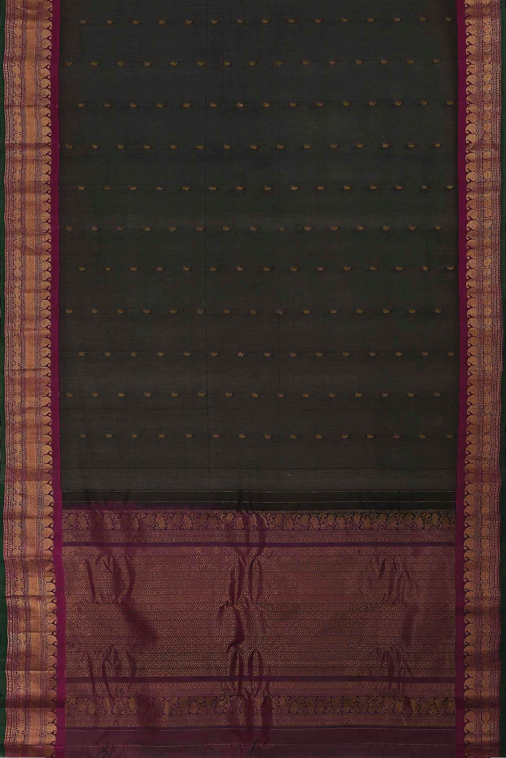 Black Gadwal Silk Cotton Saree