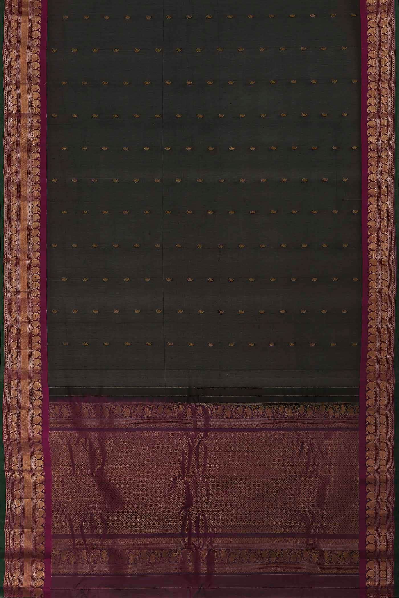 Black Gadwal Silk Cotton Saree