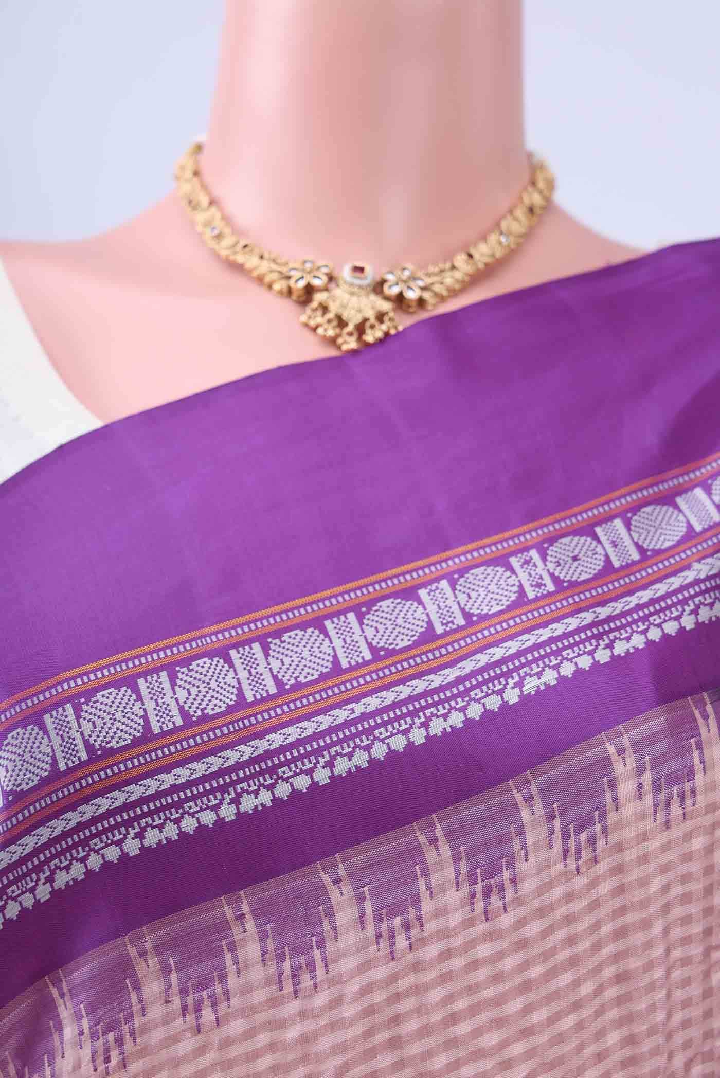 Beige Gadwal Silk Saree
