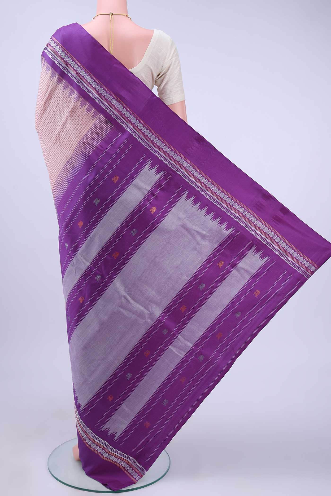 Beige Gadwal Silk Saree