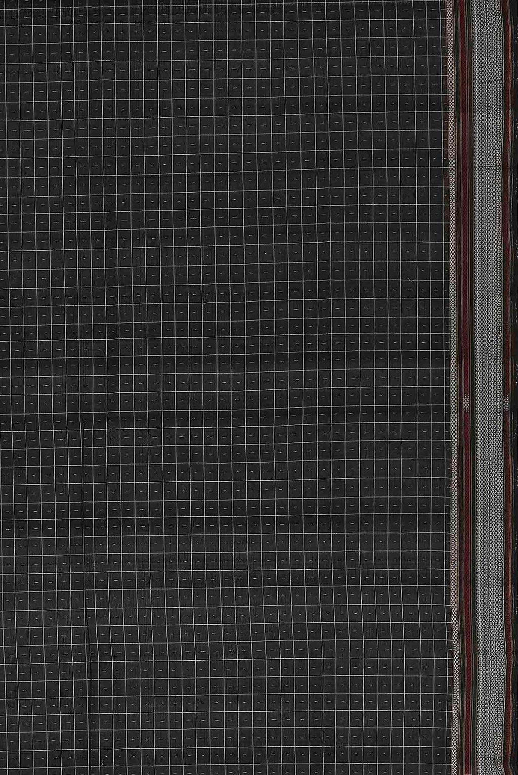 Black Pochampally Cotton Saree