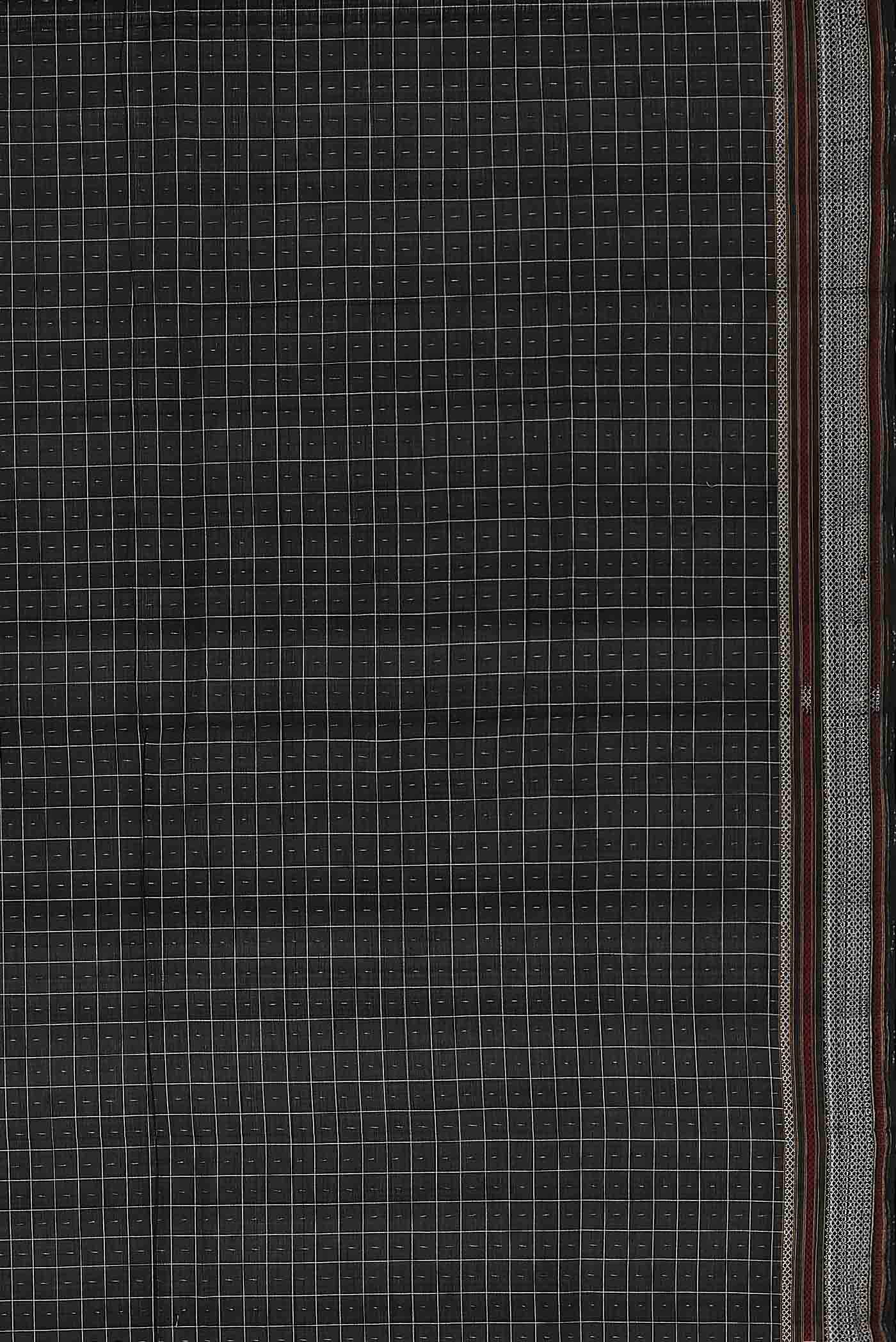 Black Pochampally Cotton Saree