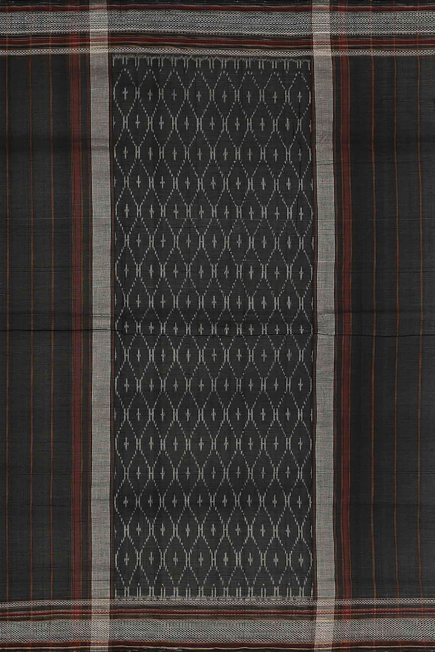 Black Pochampally Cotton Saree