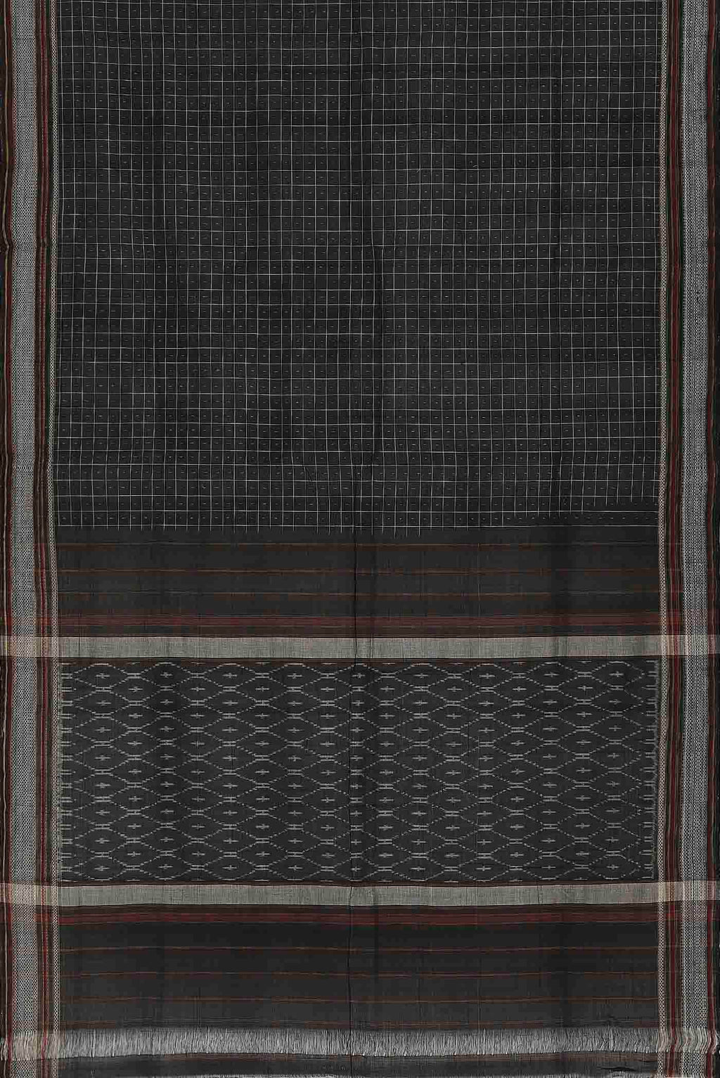 Black Pochampally Cotton Saree