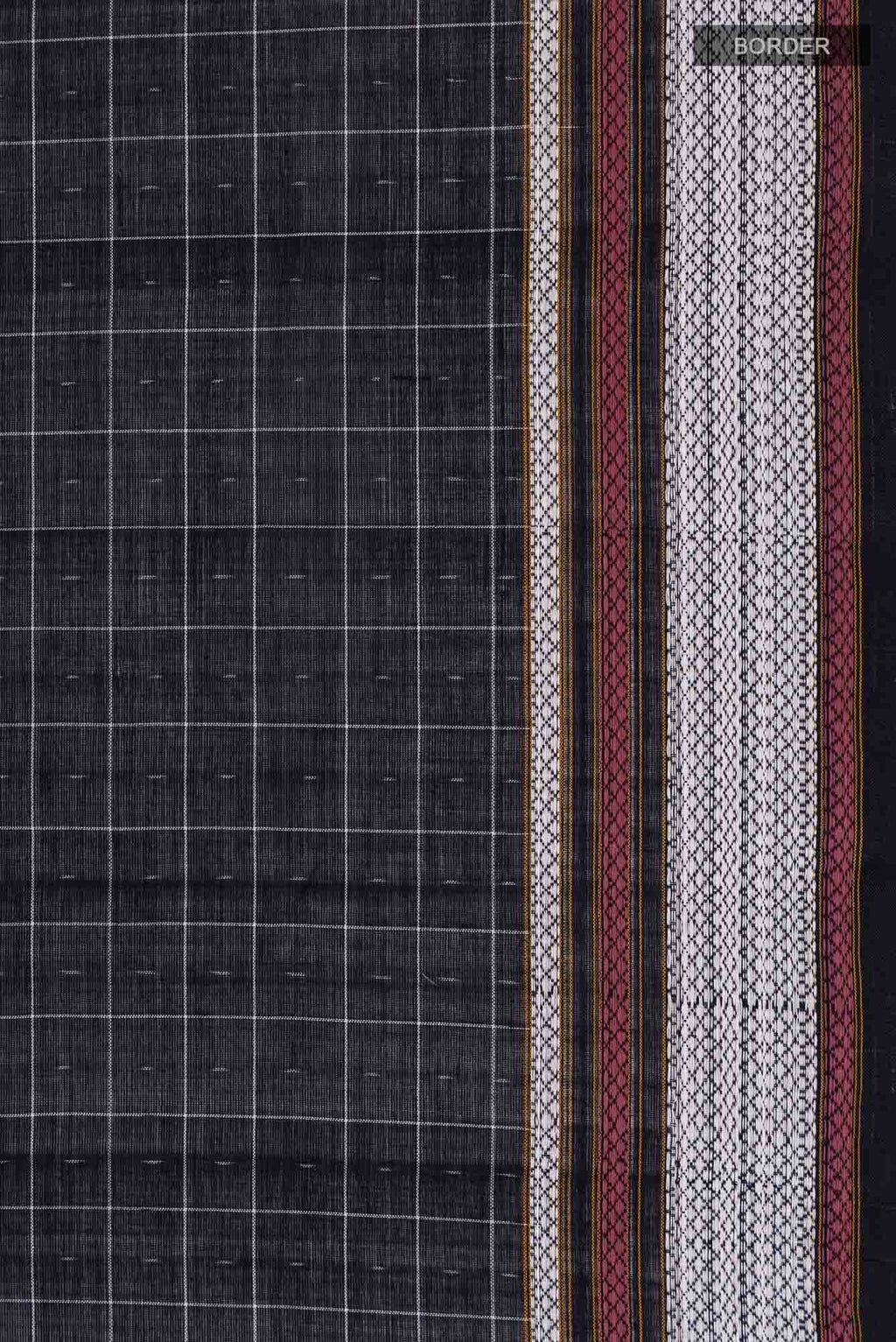 Black Pochampally Cotton Saree